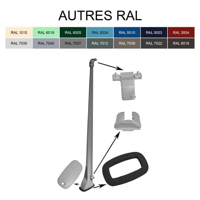 Embase / bride pour garde-corps KITAL aluminium H.15 x l.10 cm