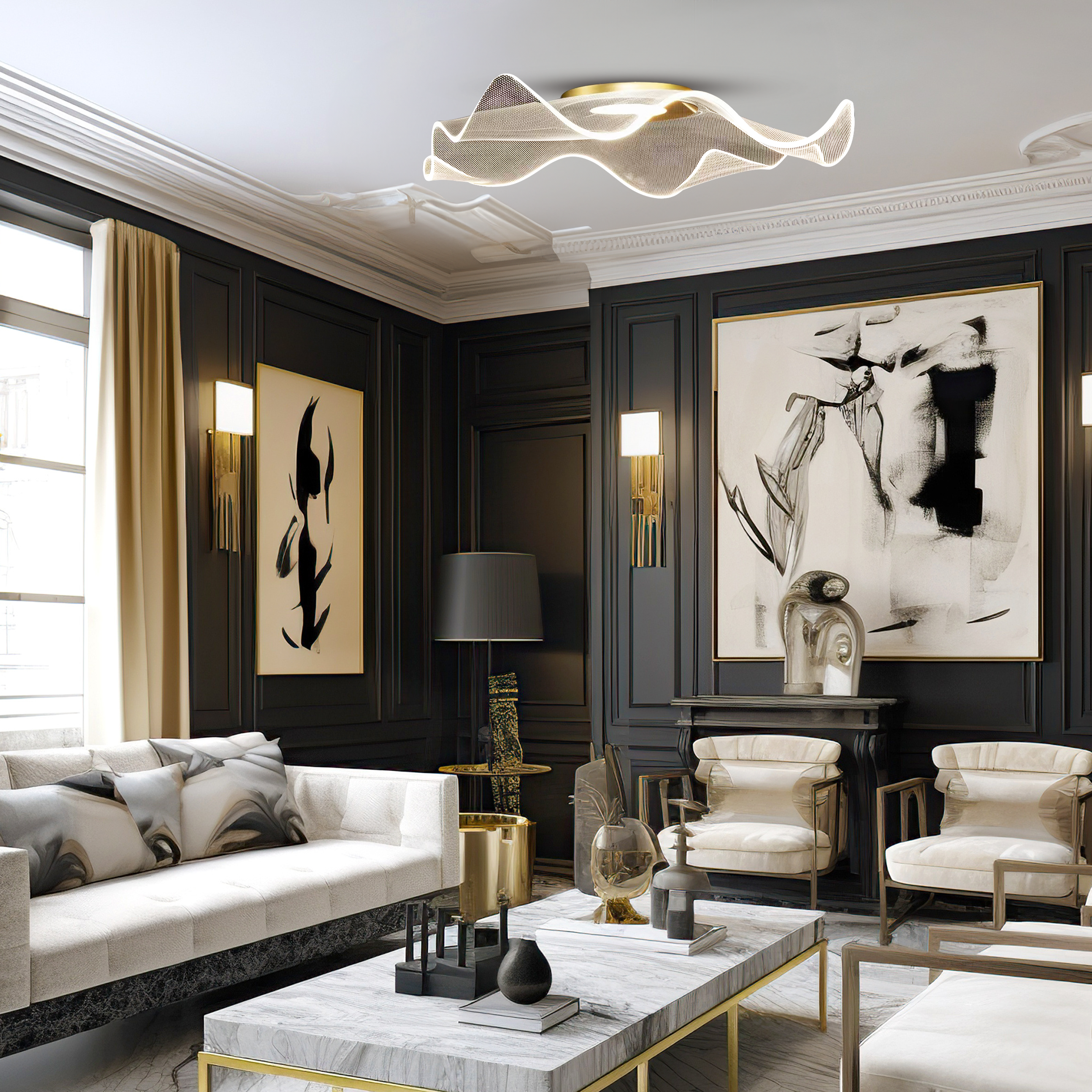 Lampa sufitowa Largo złota 1120 lm LED Milagro - 3