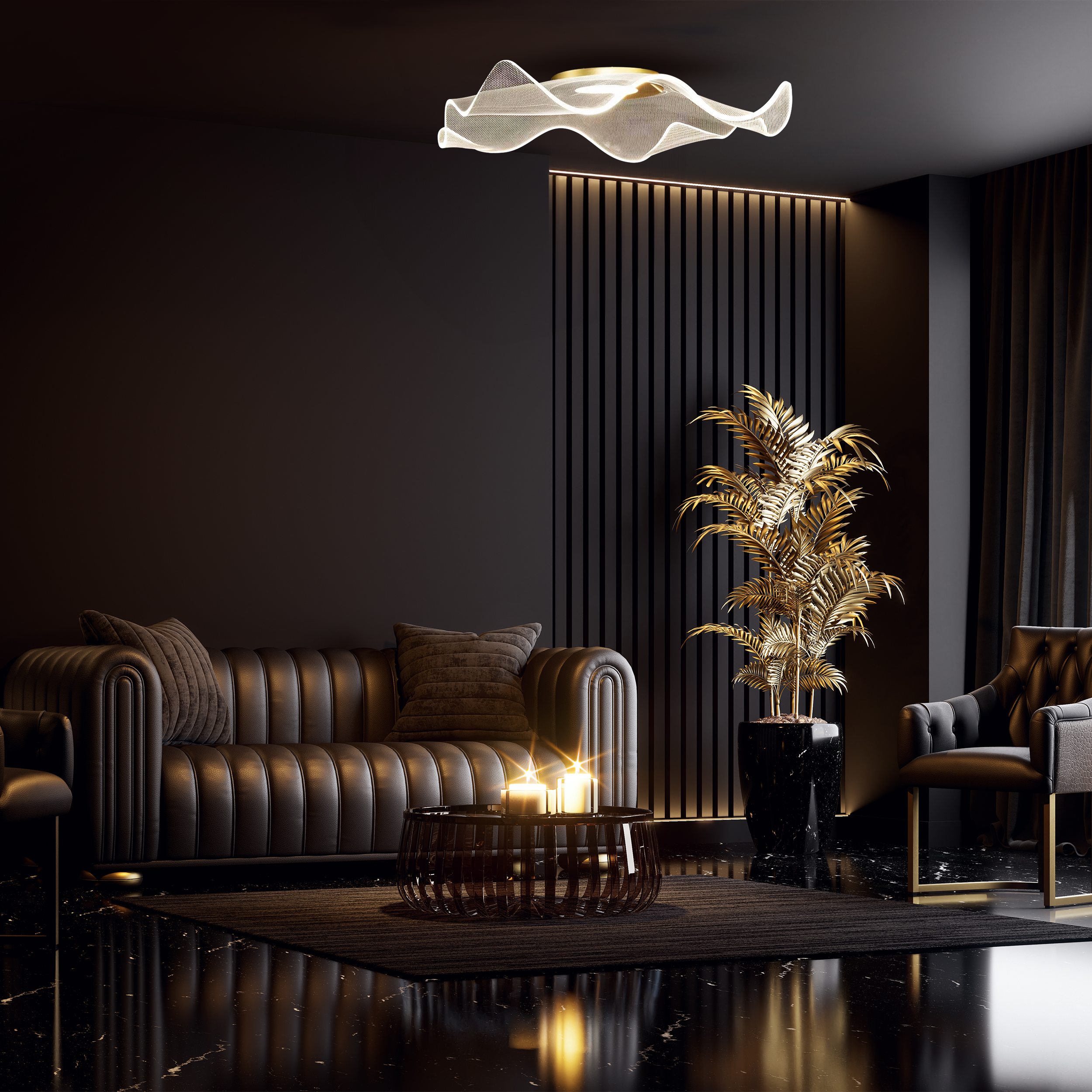 Lampa sufitowa Largo złota 1120 lm LED Milagro - 2