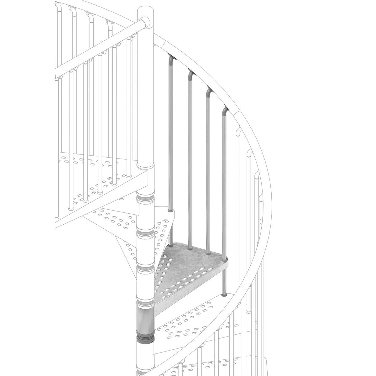 Gradino Zeta in acciaio argento L 590 mm H 148 mm - 2