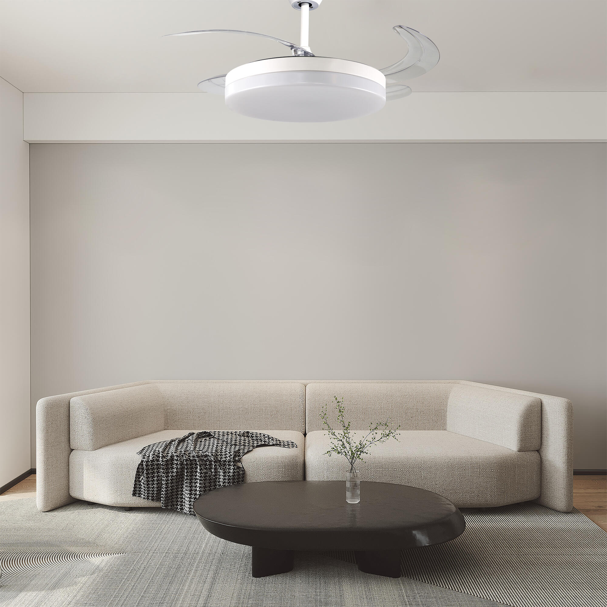 Ventilador de techo con luz sin aspas silencioso DC Xtrelamp Alarik blanco 106 cm - 4