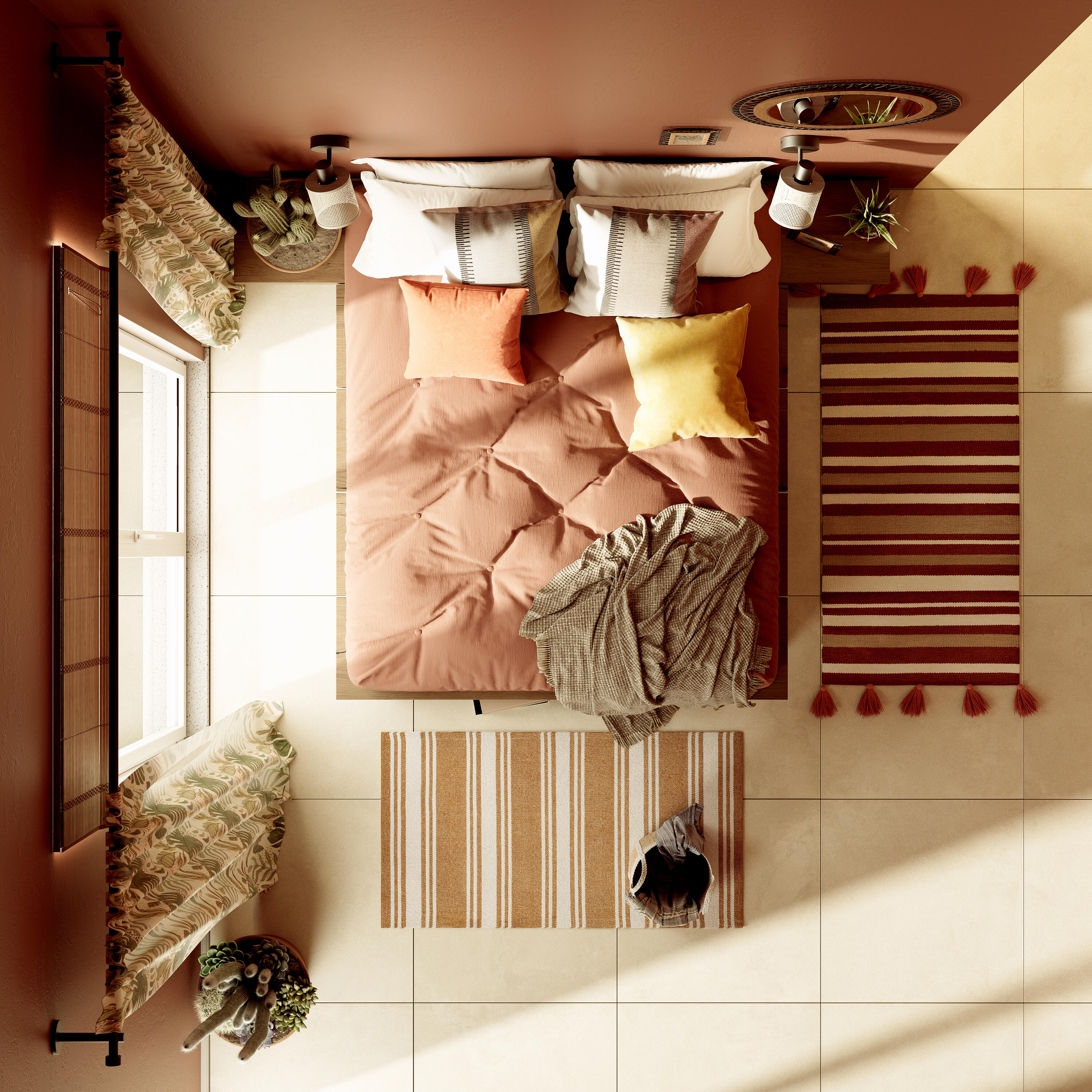Tapete Aylane 60x120cm pecan/branco Inspire - 3