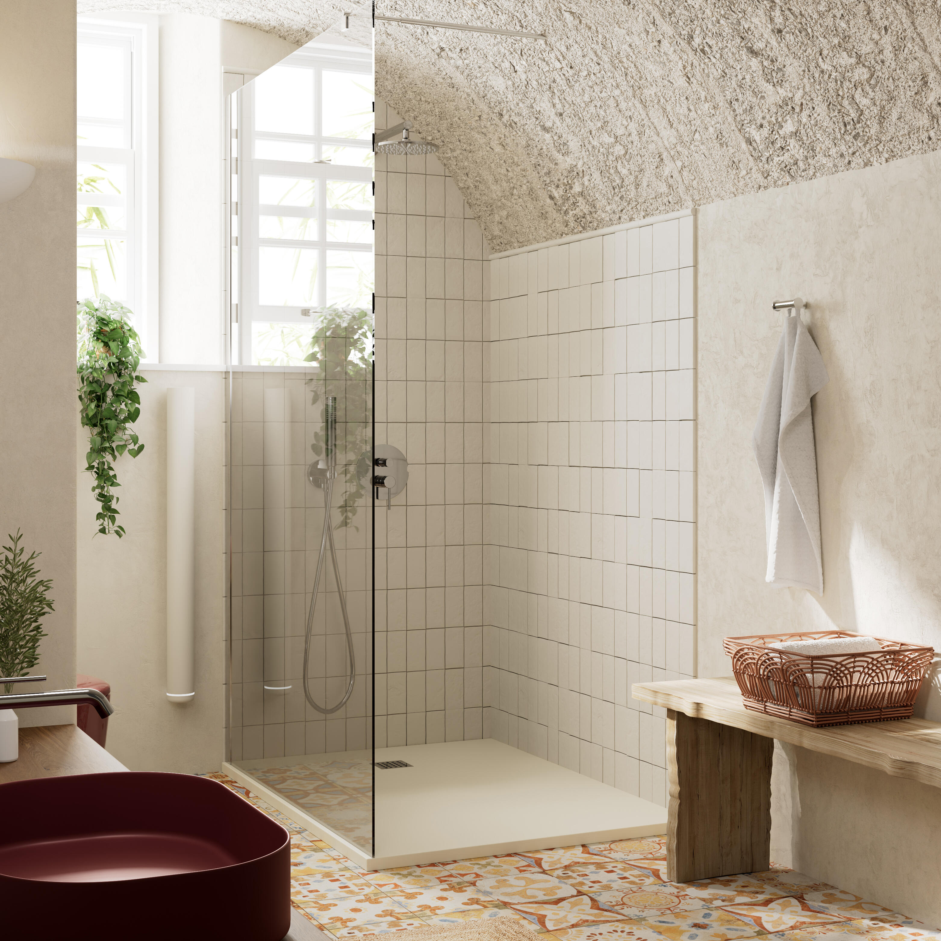 Panca rettangolare in abete grezzo 300 x 1200 x 450 mm - 2