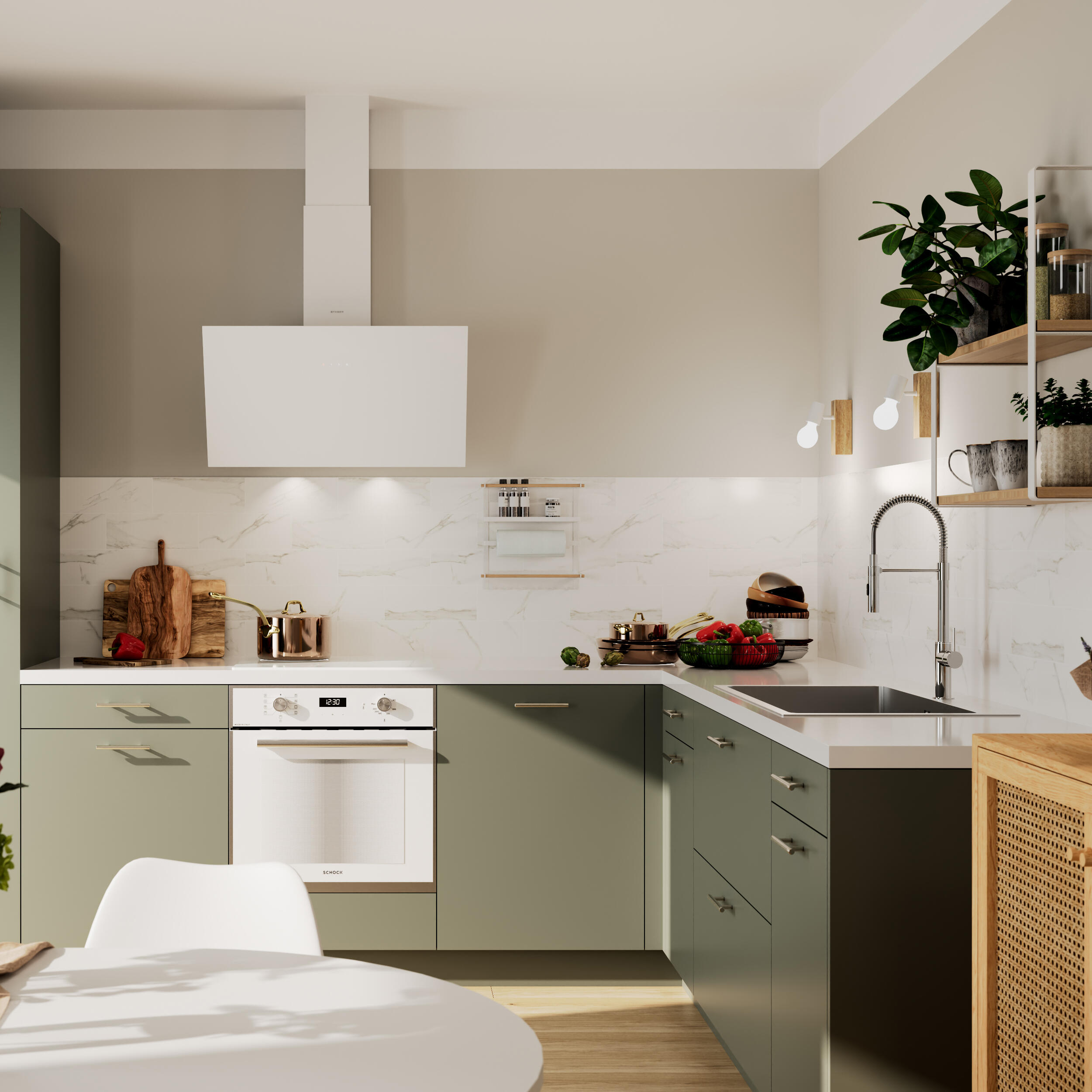 Porta para móvel de cozinha Delinia Viena 60X77 cm verde mate - 4