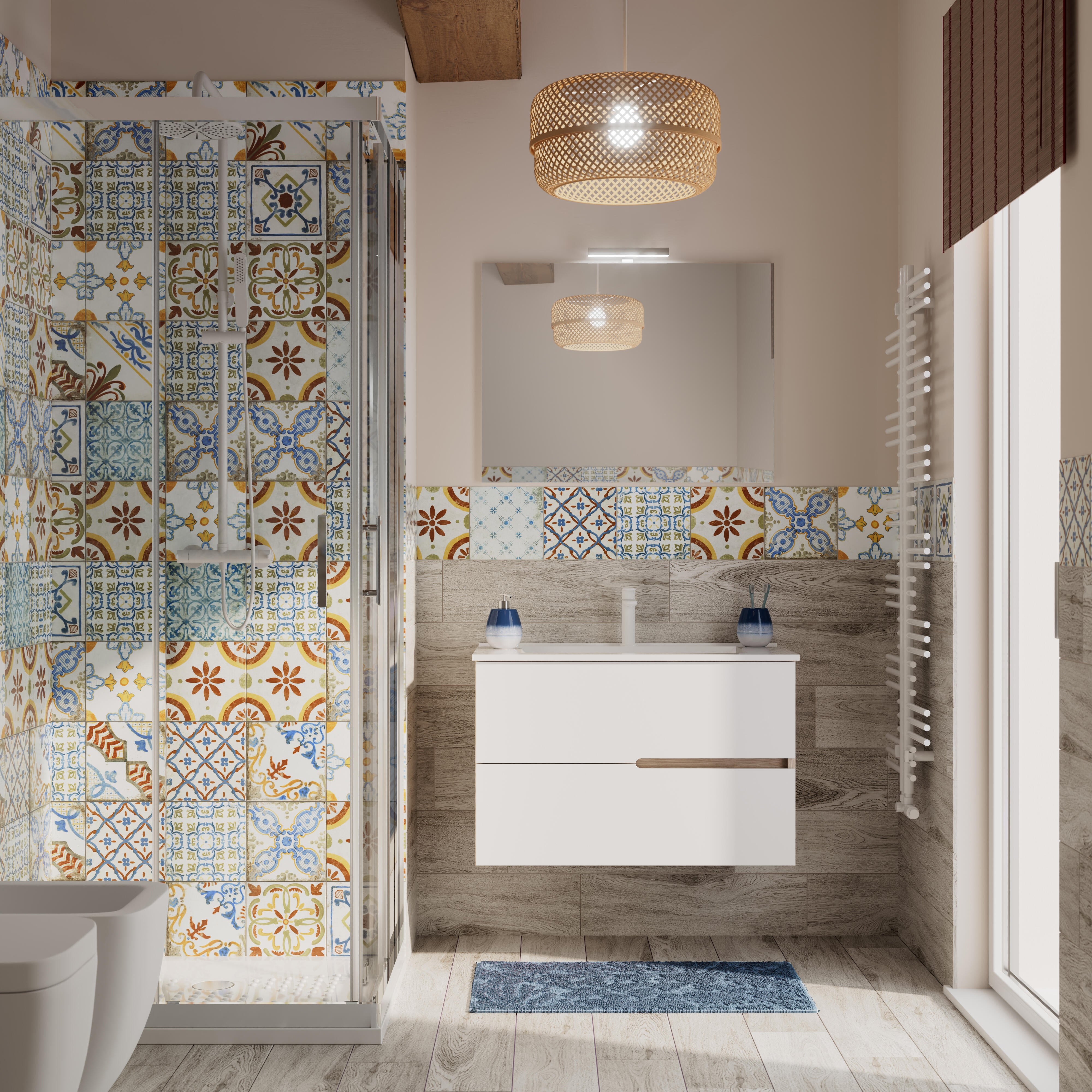 Piastrella da rivestimento interno 20 x 20 cm Sp. 8.2 mm Amalfi in gres porcellanato smaltato multicolore lucido traffico intenso (pei 4/5) 1.36 mq - 5