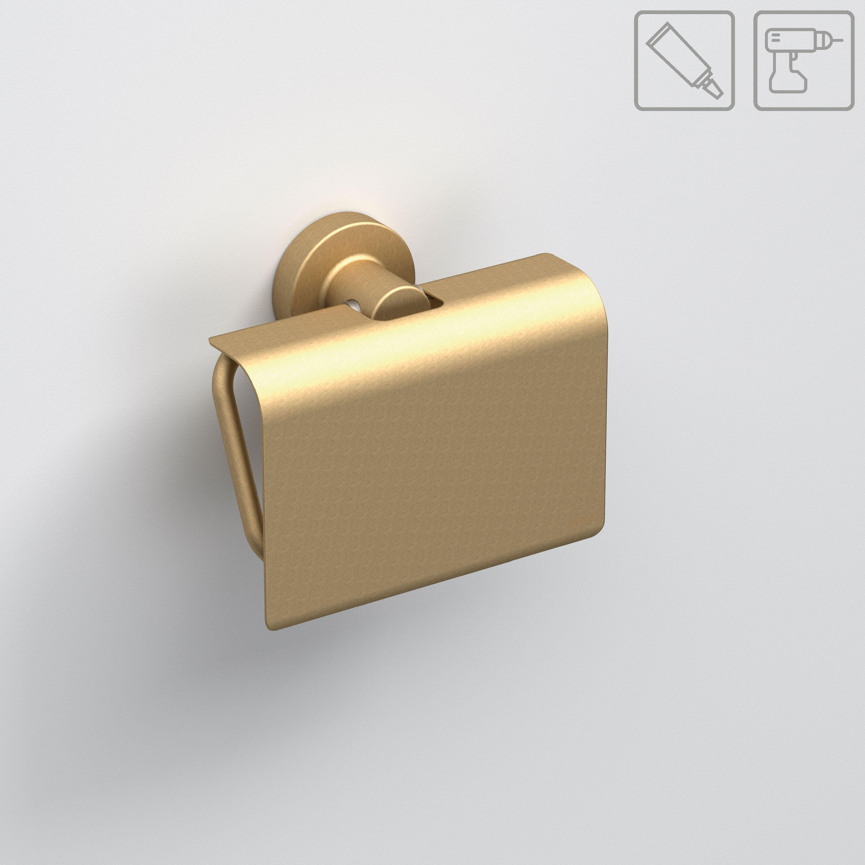 Portarrollos de papel higiénico architecture dorado adheviso o para atornillar