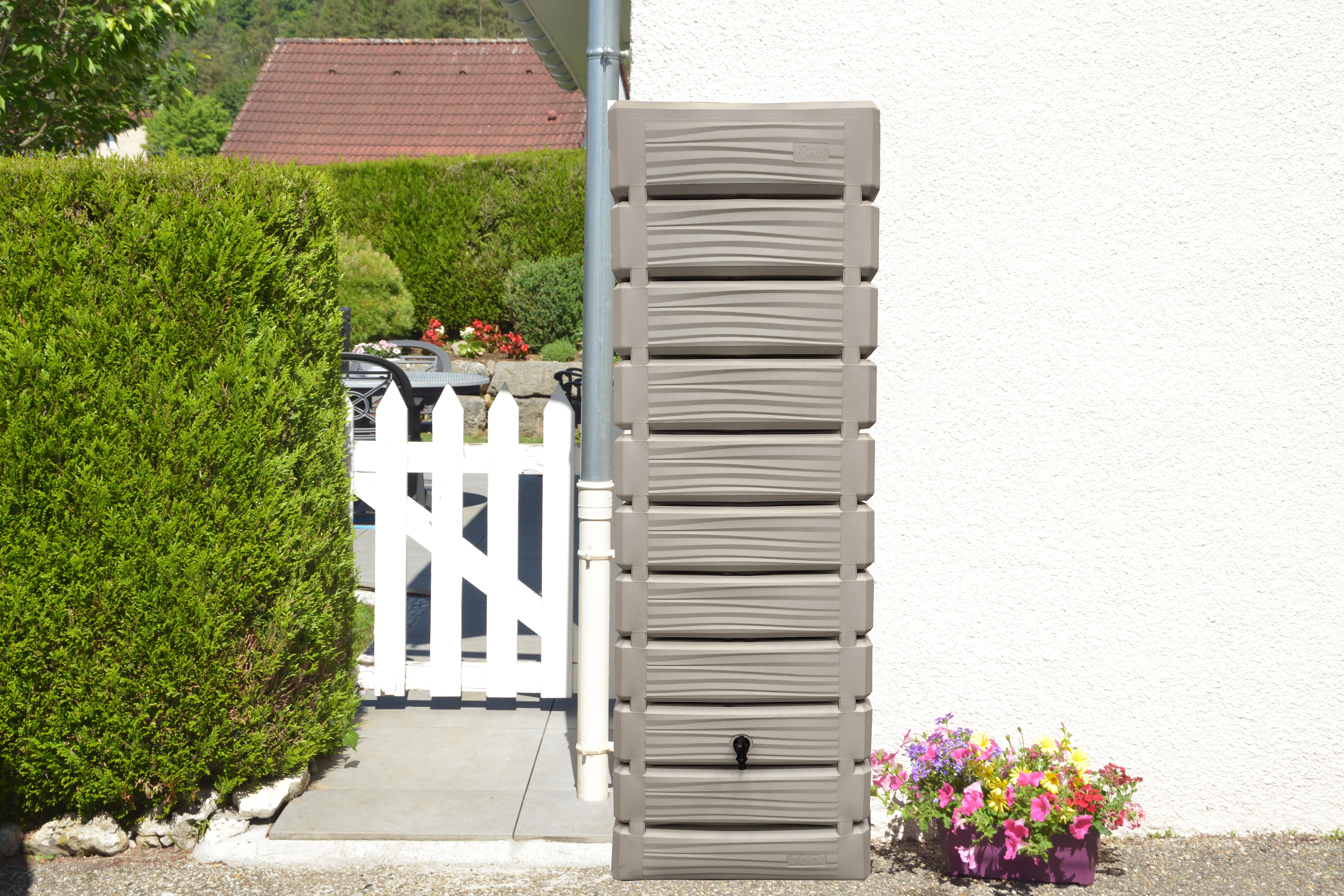 Récupérateur d'eau BELLI rectangulaire grège, 300 l - 2