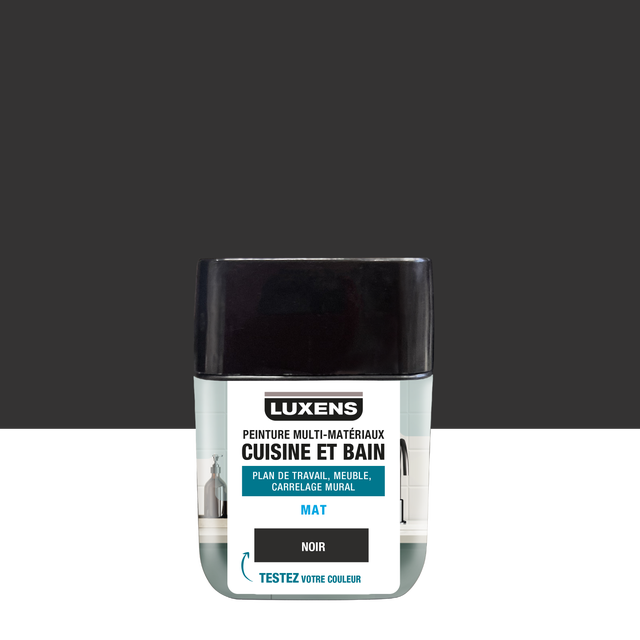 Peinture carrelage, meuble, crédence noir mat LUXENS Cuisine et bain 0.75L