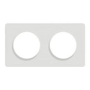 Plaque double Odace Touch, SCHNEIDER ELECTRIC, blanc liseré blanc