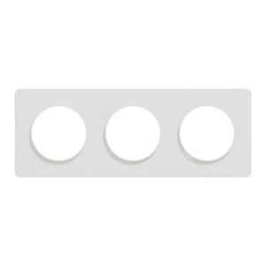 Plaque triple Odace Touch, SCHNEIDER ELECTRIC, blanc liseré blanc