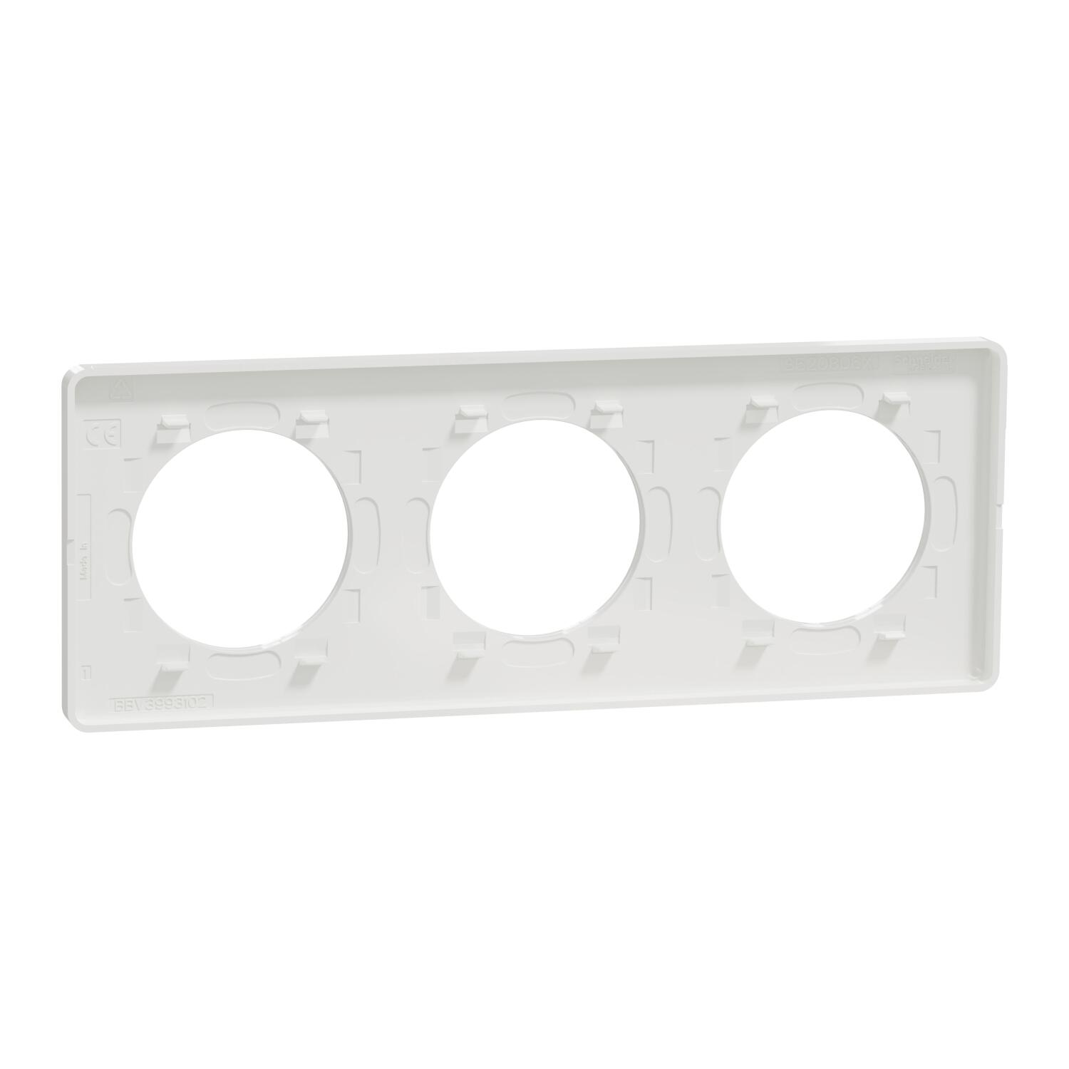 Plaque triple Odace Touch, SCHNEIDER ELECTRIC, blanc liseré blanc - 13