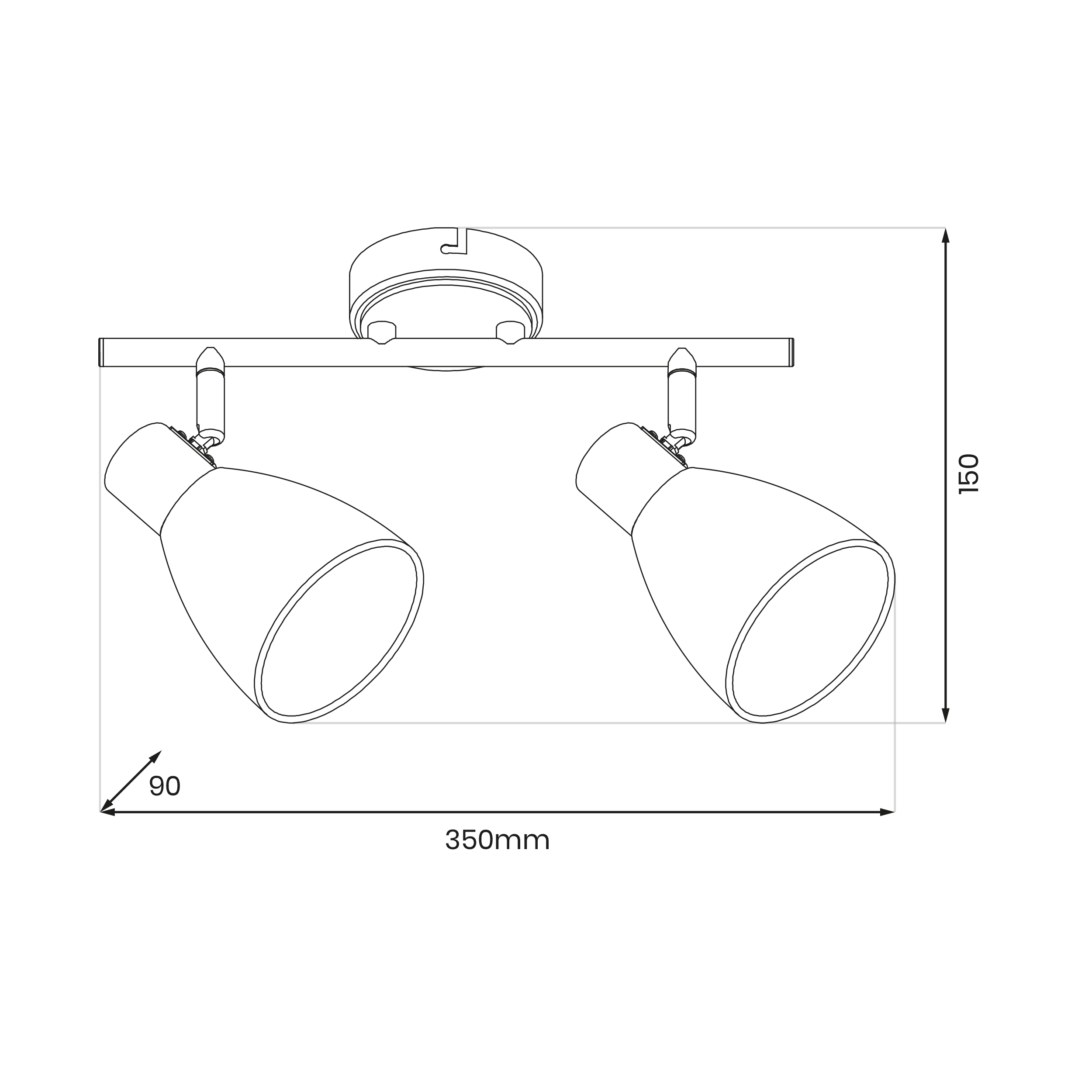 Listwa reflektorowa Jota złota 2 x E14 Milagro - 4