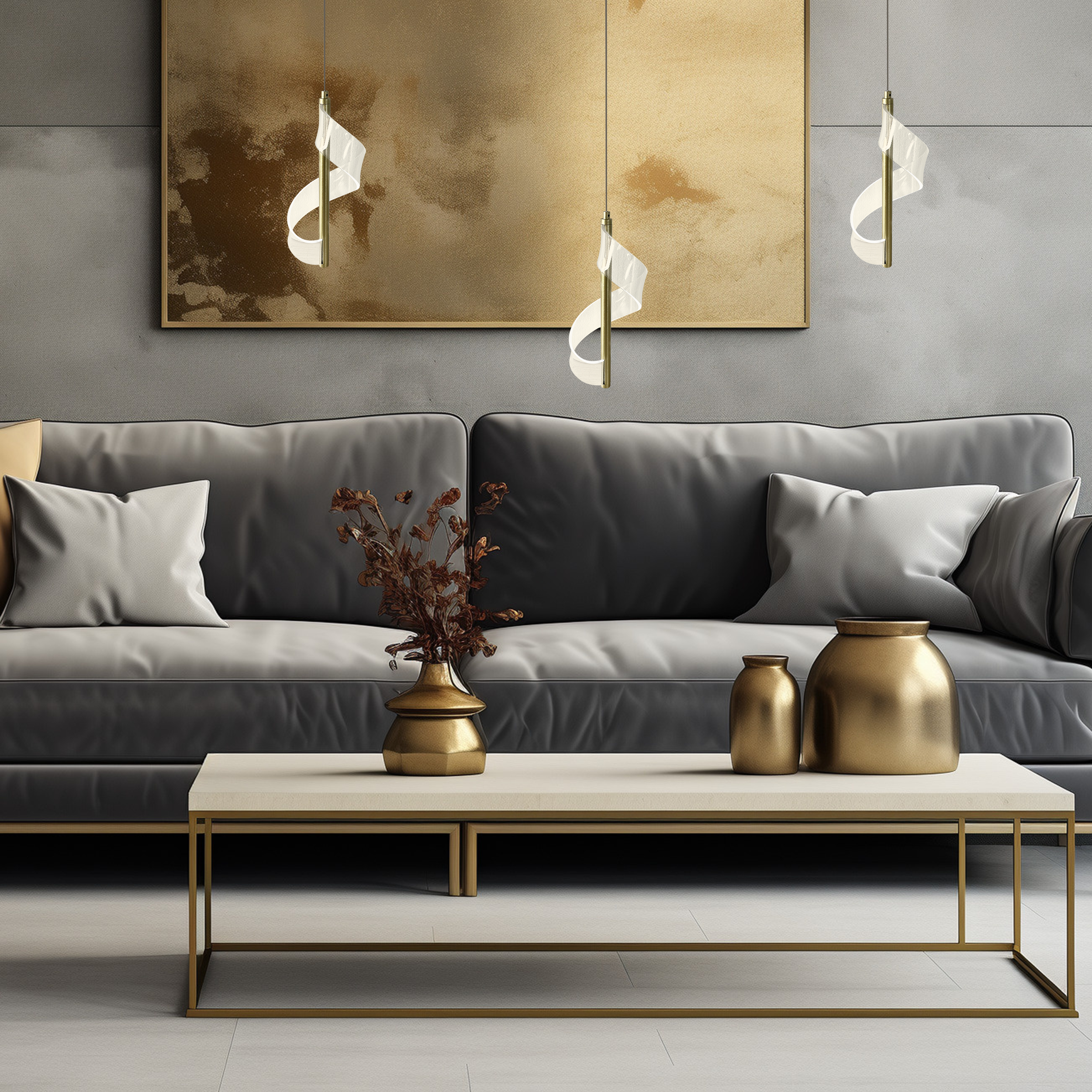 Lampa wisząca Largo złota 700 lm LED Milagro - 3