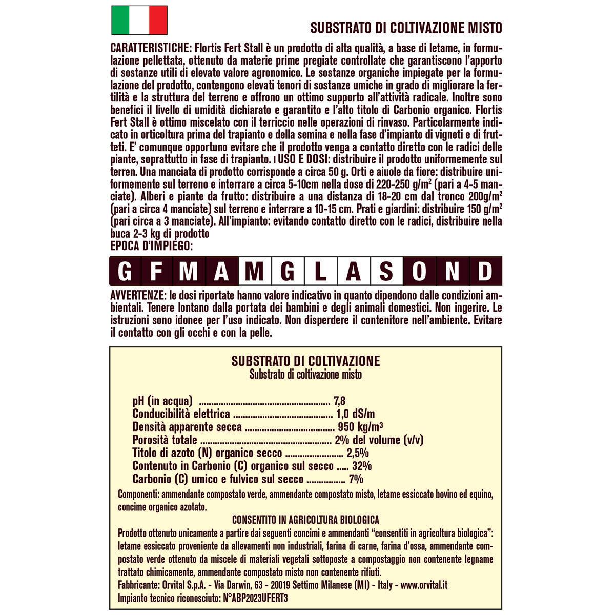 Concime granulato FLORTIS per orto Fert Stall letame in pellet 5 kg - 2