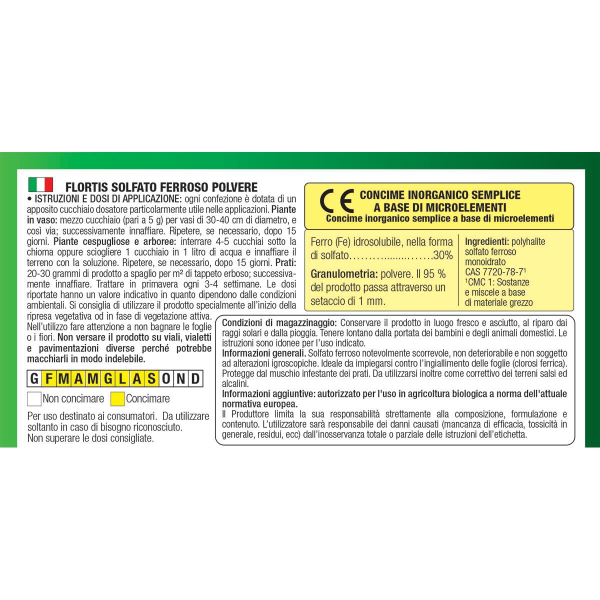Concime polvere FLORTIS per uso universale Solfato ferroso 1 kg - 2