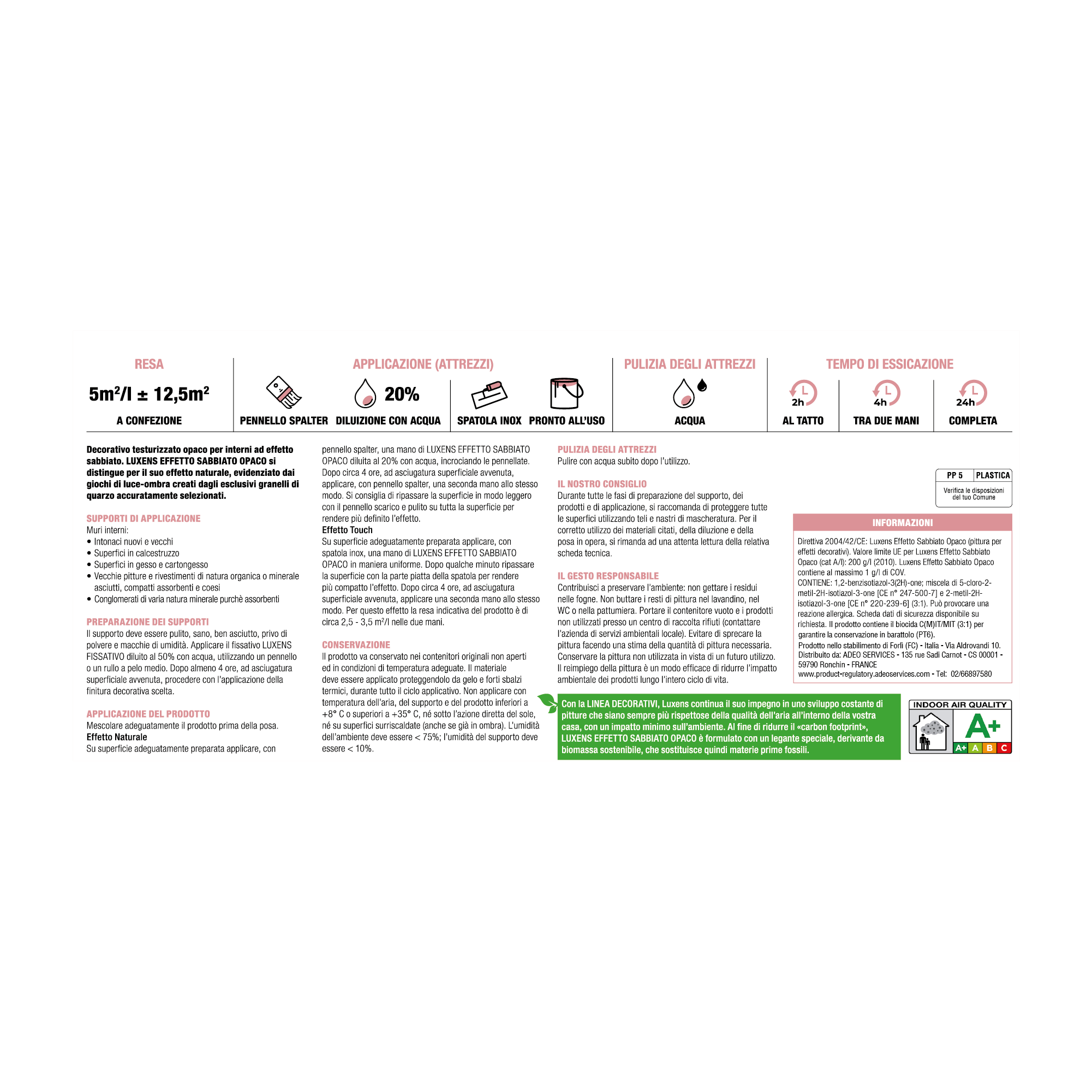 Pittura decorativa LUXENS sabbiato bianco candido neive 2.5 l - 9