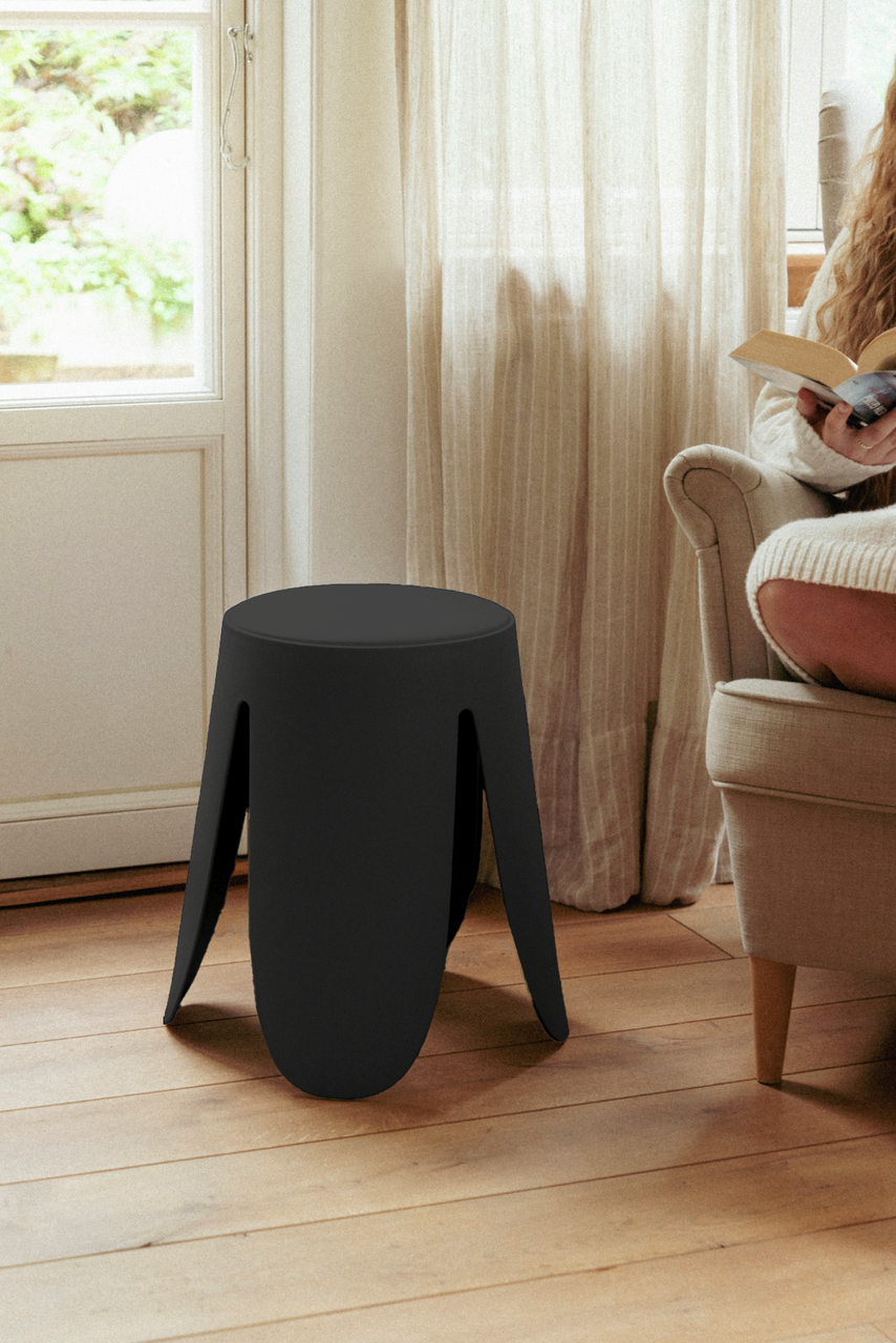 Petit tabouret de salle de bain  noir à poser Comiso WENKO - 2