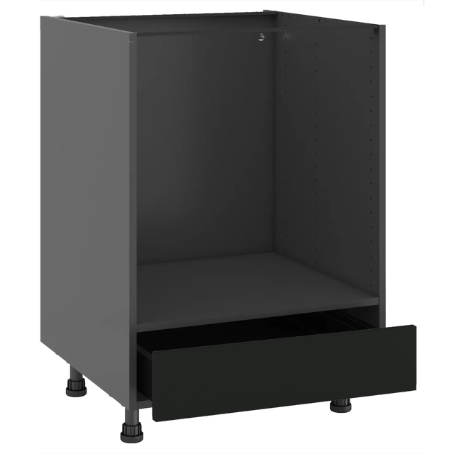 Meuble bas de cuisine Vienne noir four H86.8 x l60