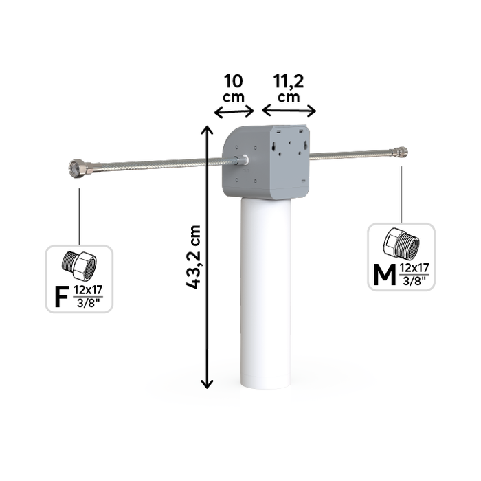 Uma solução fácil de instalar! Deixe 5 cm de espaço de altura para facilitar a retirada do cartucho.