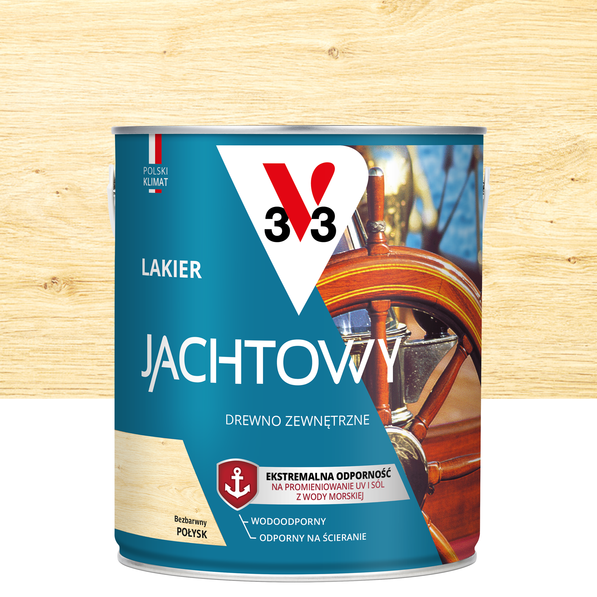 Lakier zewnętrzny do drewna JACHTOWY 2.5 l Bezbarwny V33