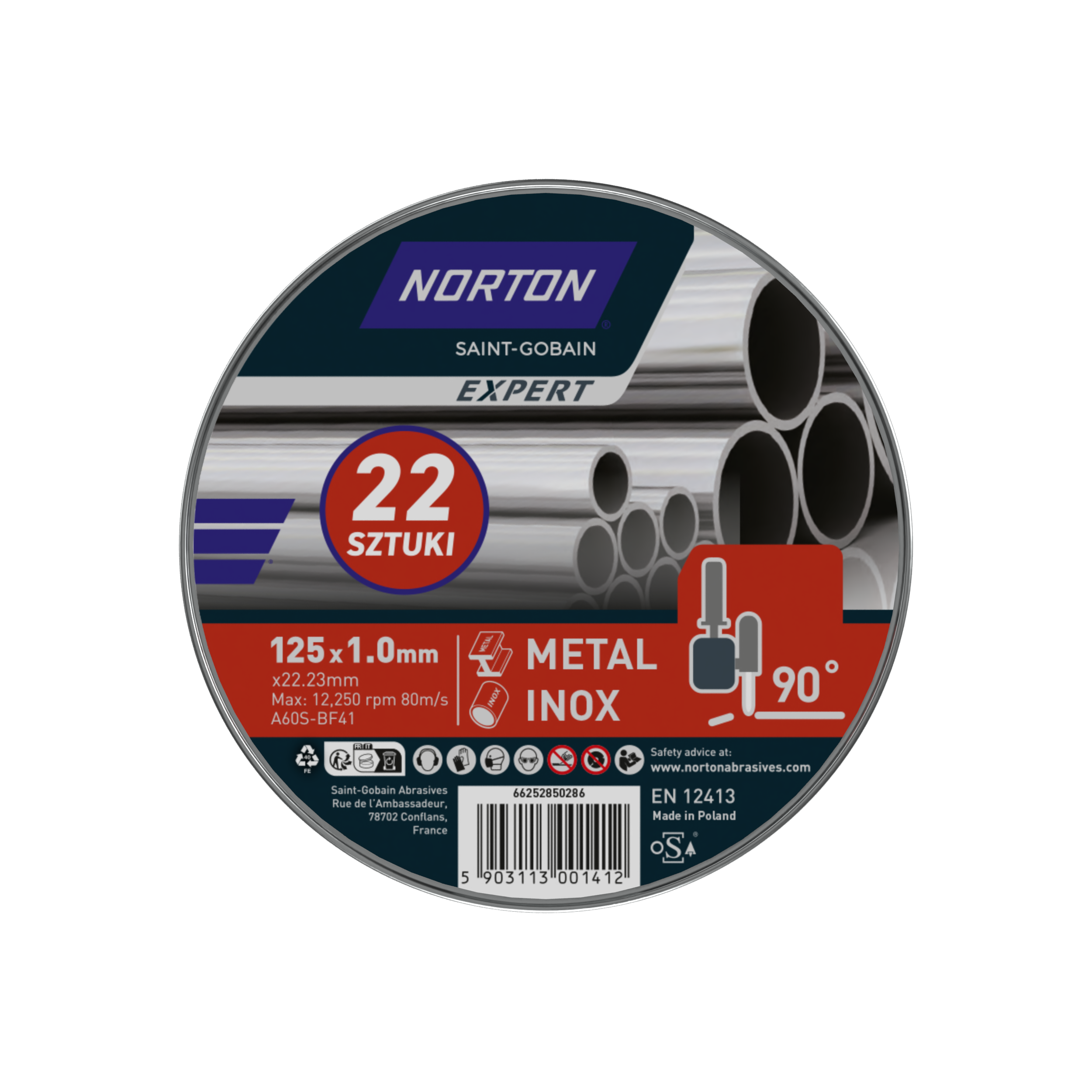Tarcze Korund 125x22.23 mm do stali dla szlifierki kątowej 22 sztuki - 2