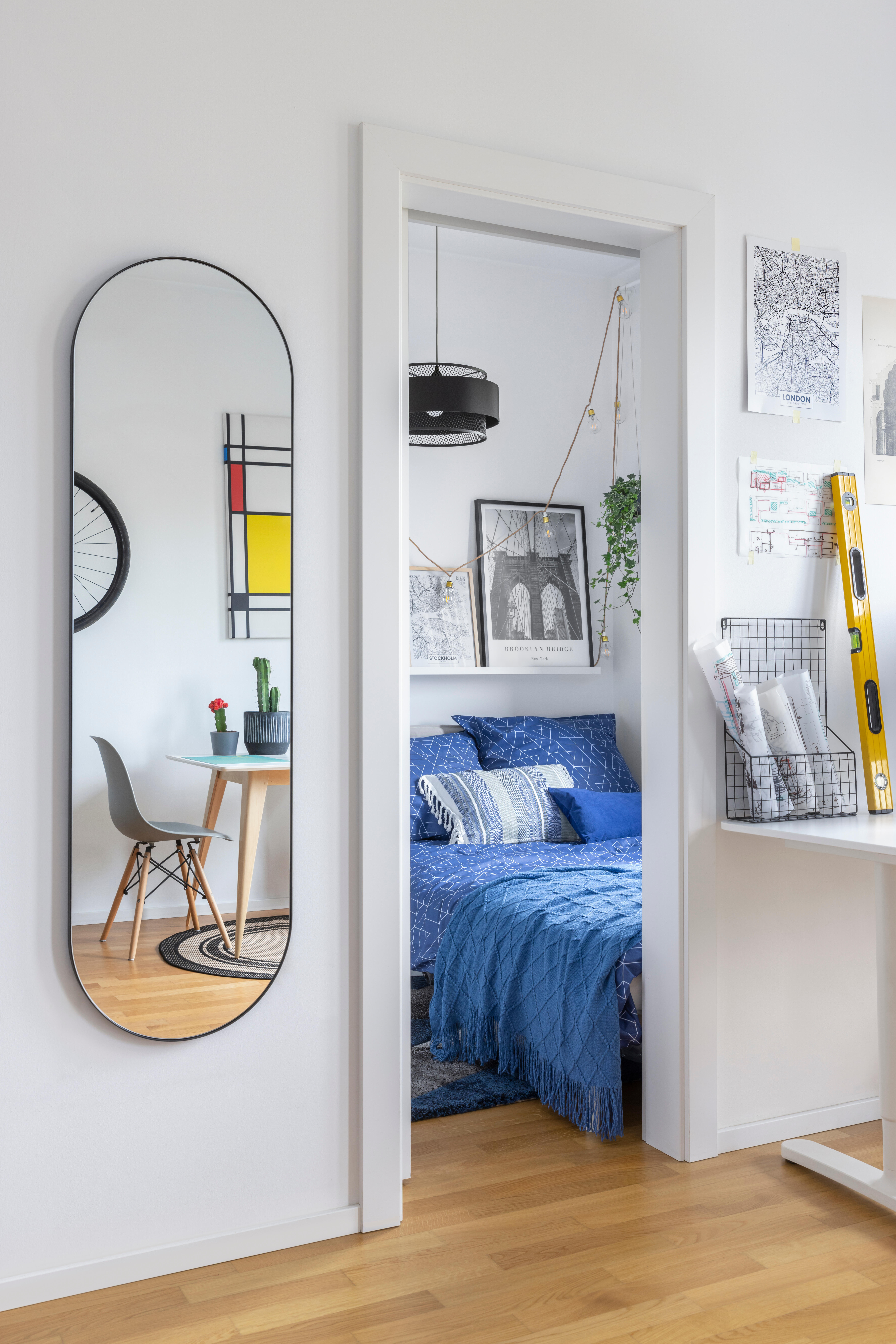 Lustro owalne Oblong czarne 40 x 140 cm Inspire - 5