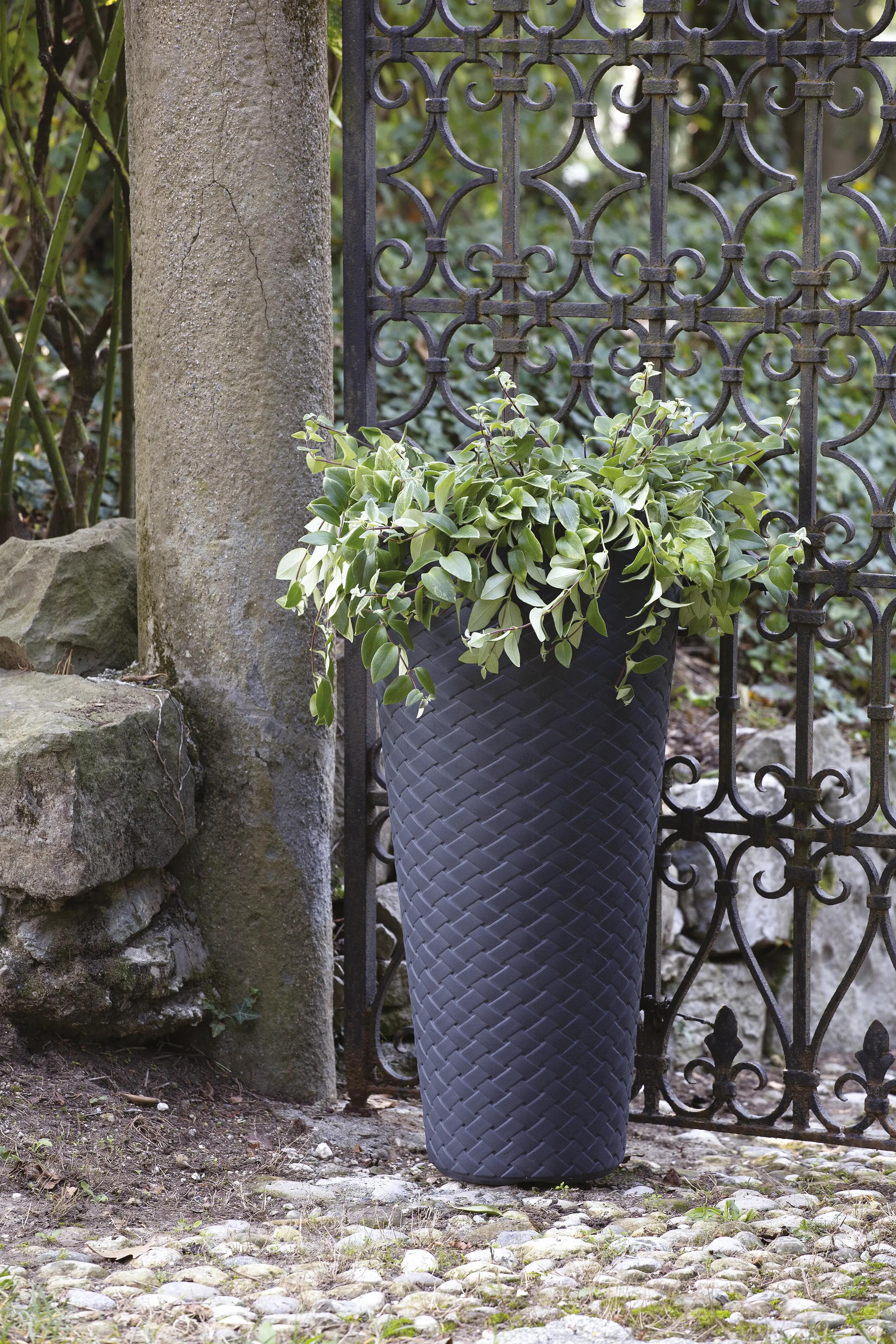 Vaso Matuba PROSPERPLAST in polipropilene antracite H 55 x ø 30 cm - 2