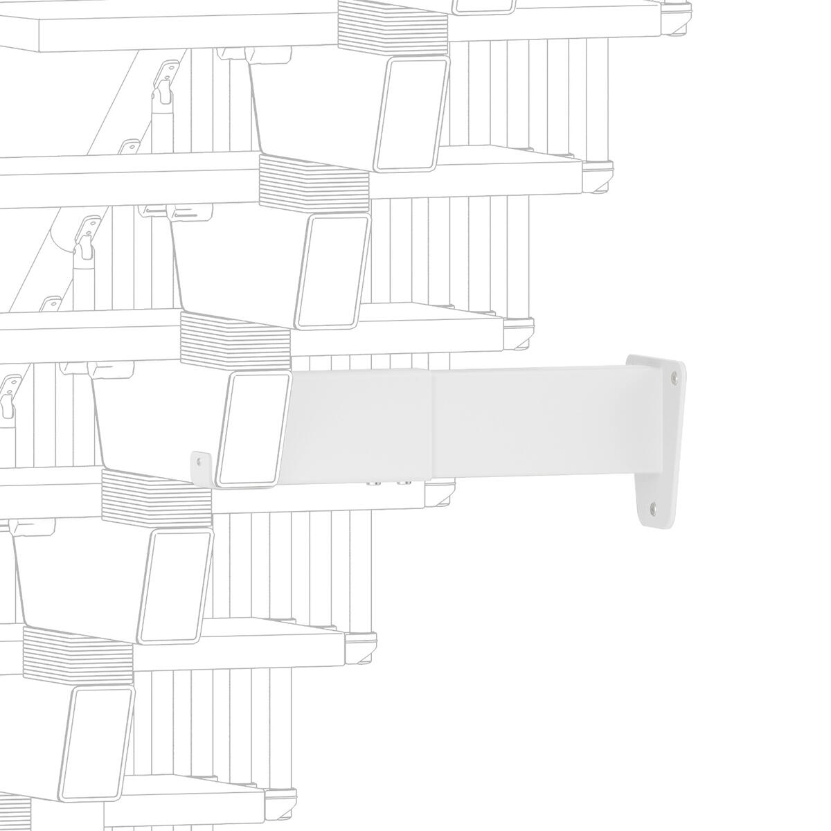 Supporto per scala Vida Sostegno Laterale Bianco in acciaio bianco L 400 mm H 80 mm - 2