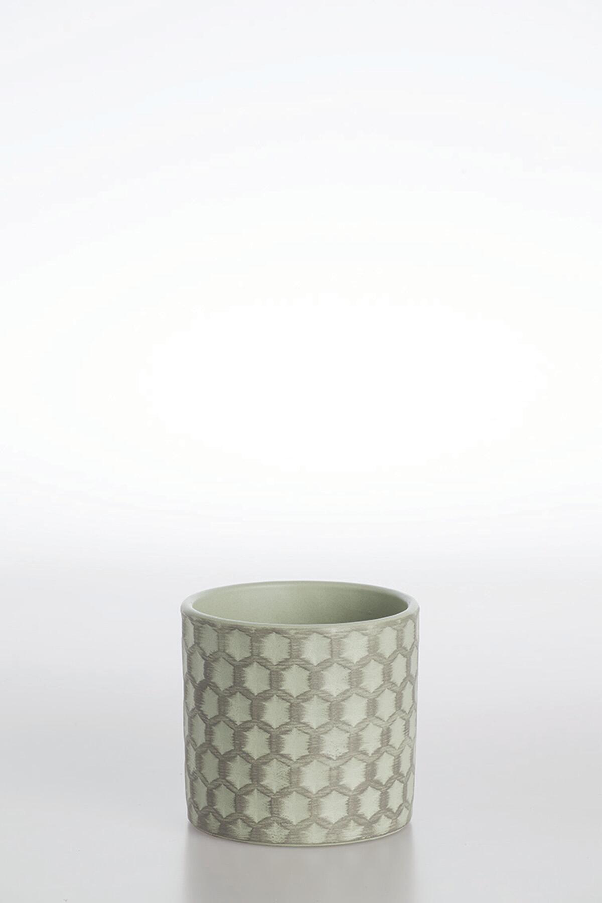 Coprivaso Caspo' in ceramica verde H 13 x ø 14 cm - 3