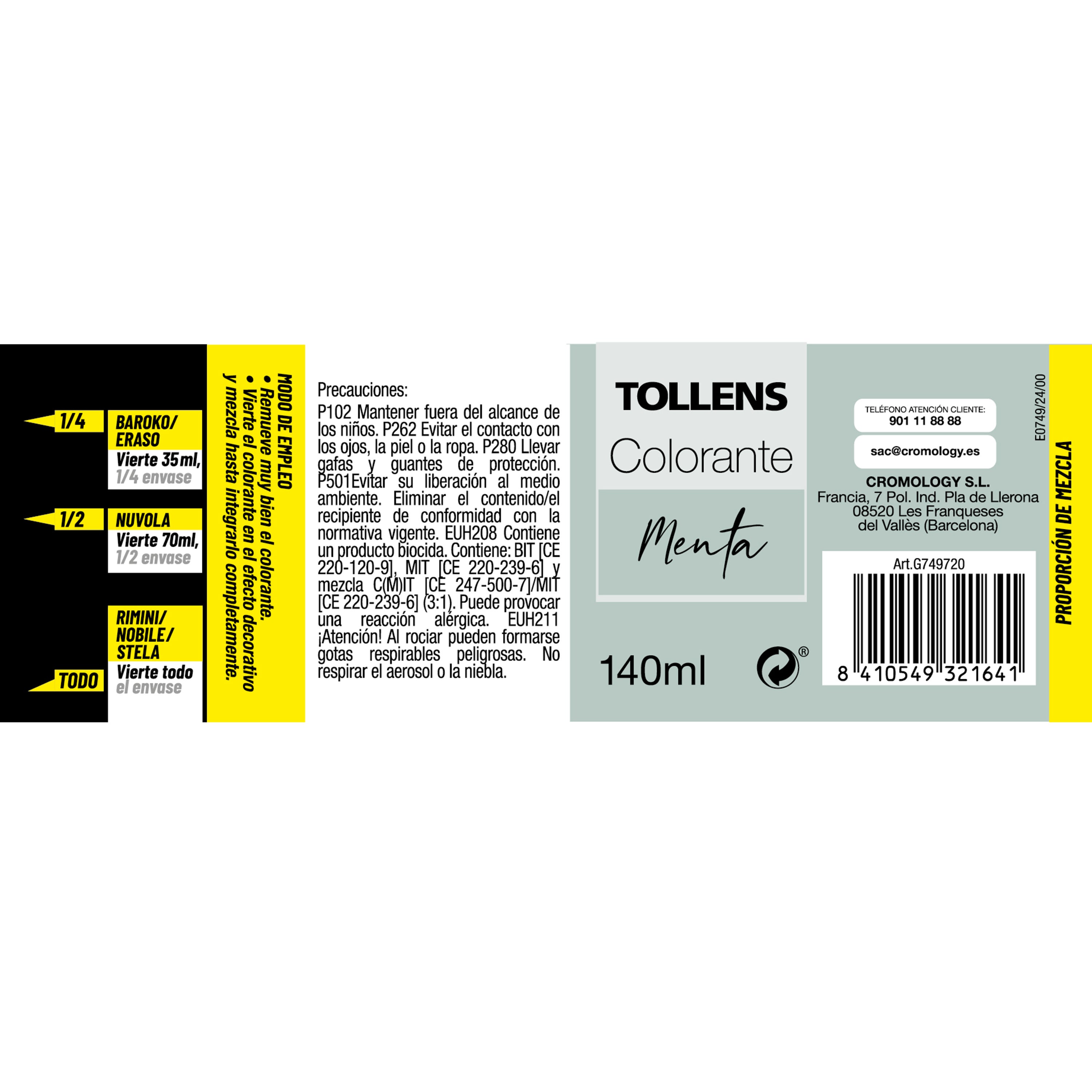 Colorante líquido TOLLENS color menta 140 ml interior - 2