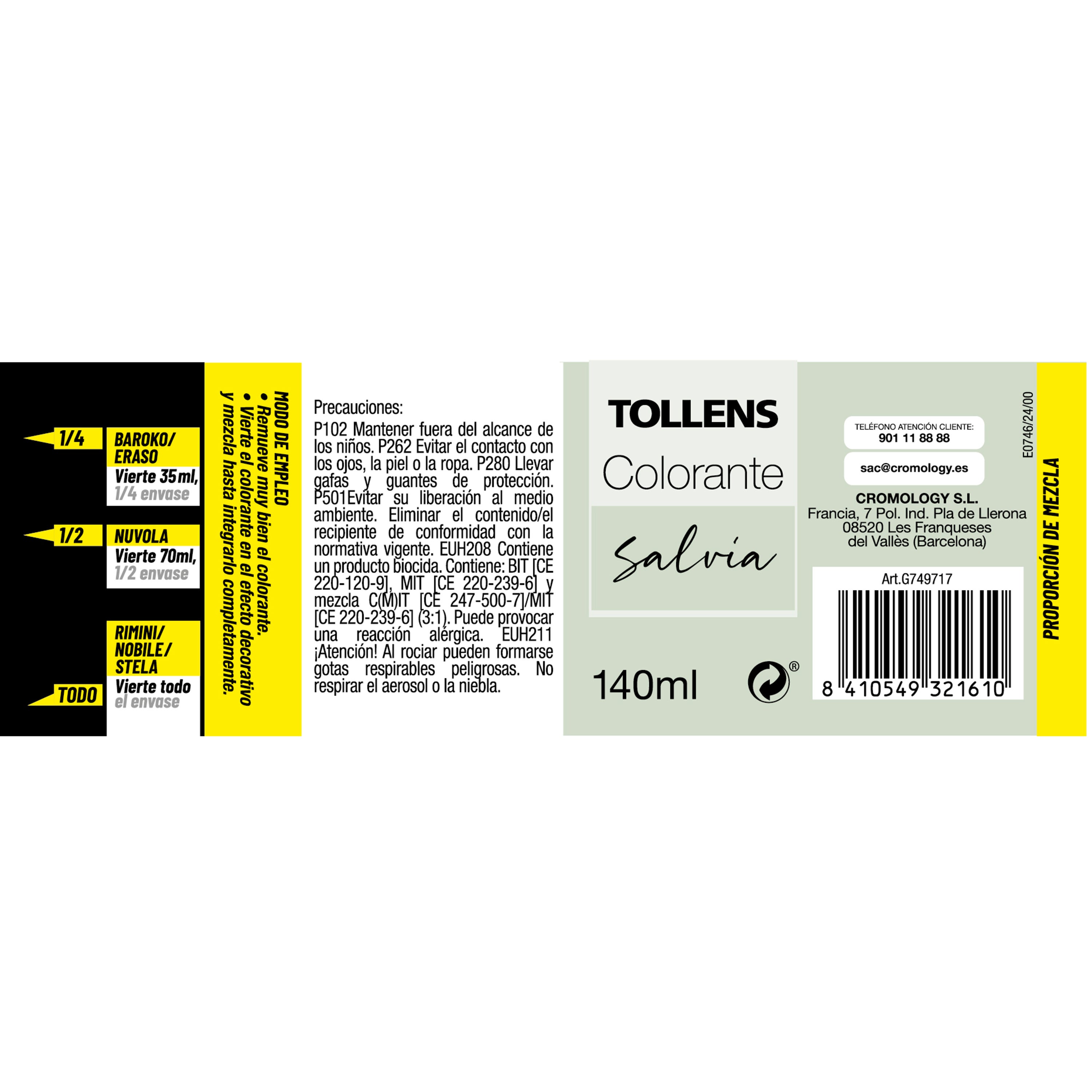 Colorante líquido TOLLENS color salvia 140 ml interior - 2
