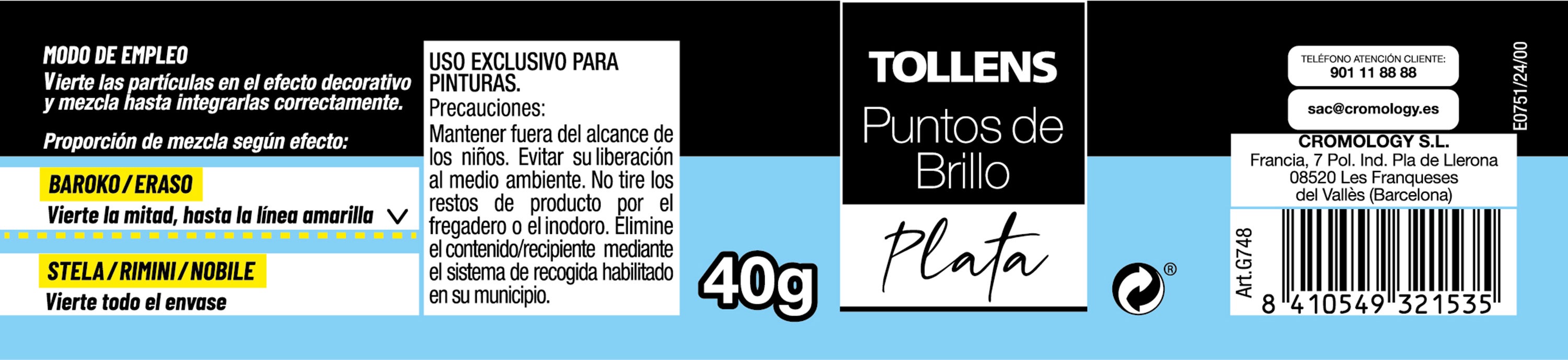 Colorante líquido TOLLENS color plata 40 ml interior - 2