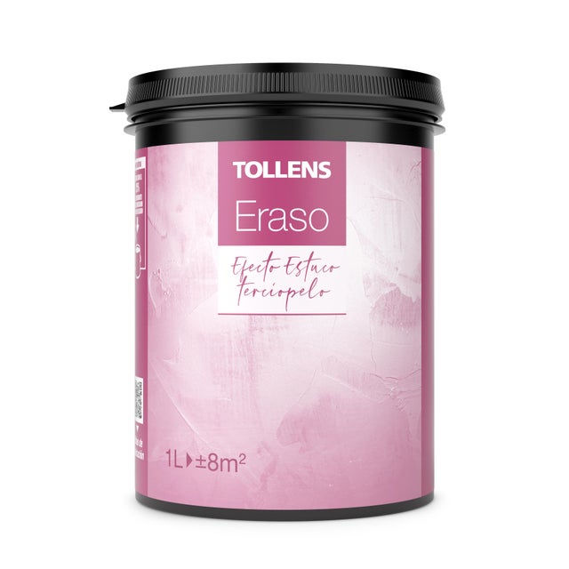 Pintura decorativa con efectos nácar Efecto Eraso nácar perlado color neutro TOLLENS 1 litro acabado terciopelo