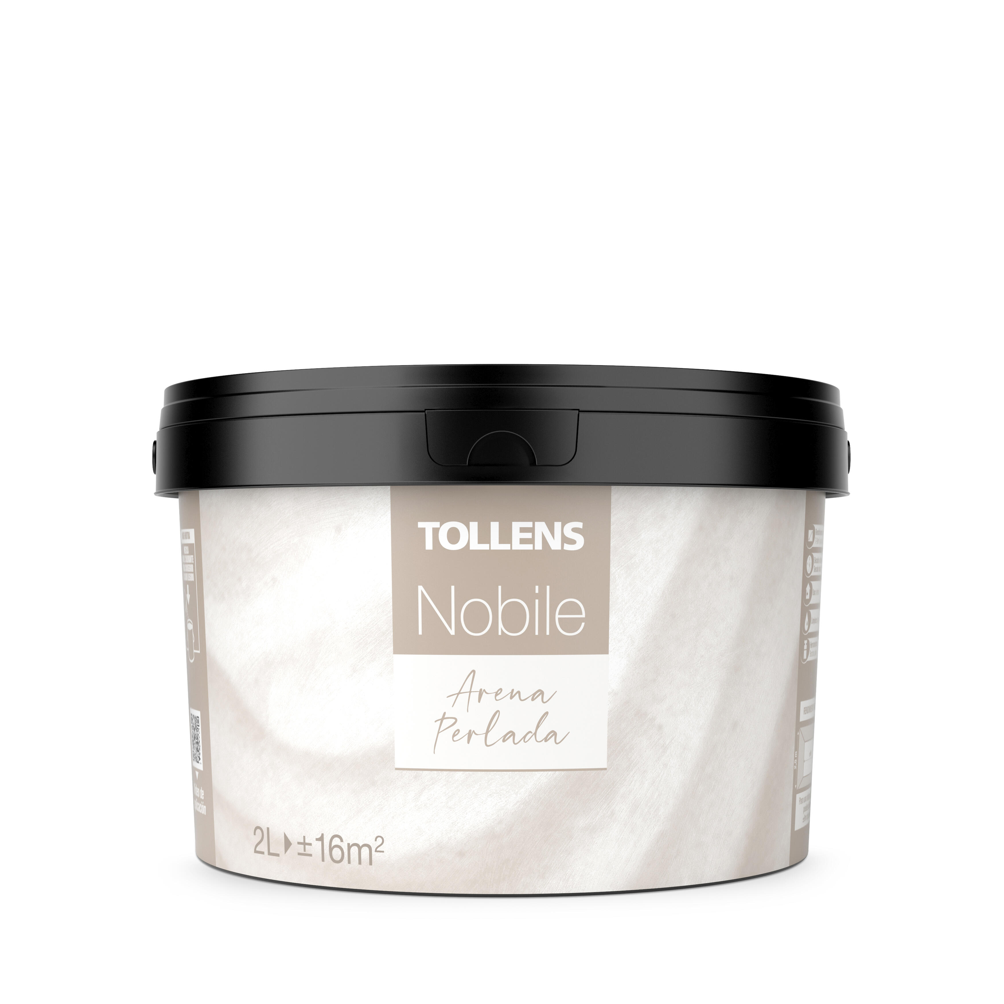Pintura decorativa con efectos arena Nobile arena perlada color beige TOLLENS 2 litros acabado terciopelo - 2