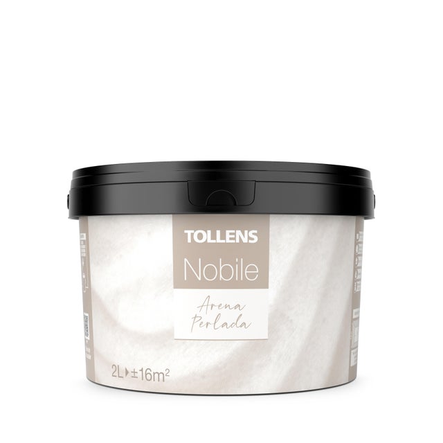 Pintura decorativa con efectos arena Nobile arena perlada color neutro TOLLENS 2 litros acabado terciopelo 