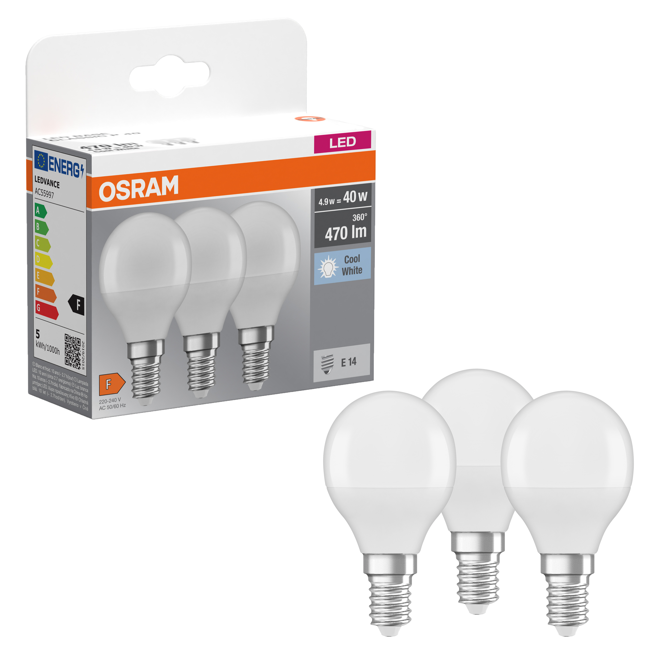 Żarówka LED E14 4,9 W 470 lm Neutralna biel OSRAM