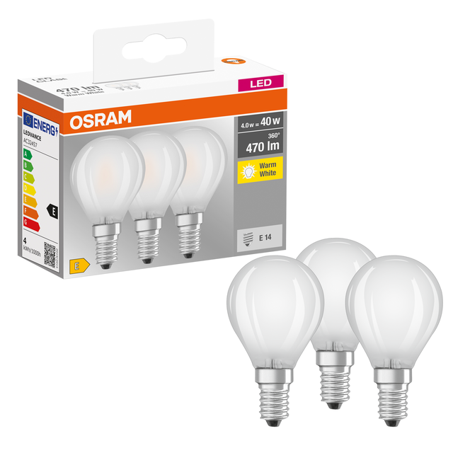 Żarówka LED E14 4 W 470 lm Ciepła biel OSRAM
