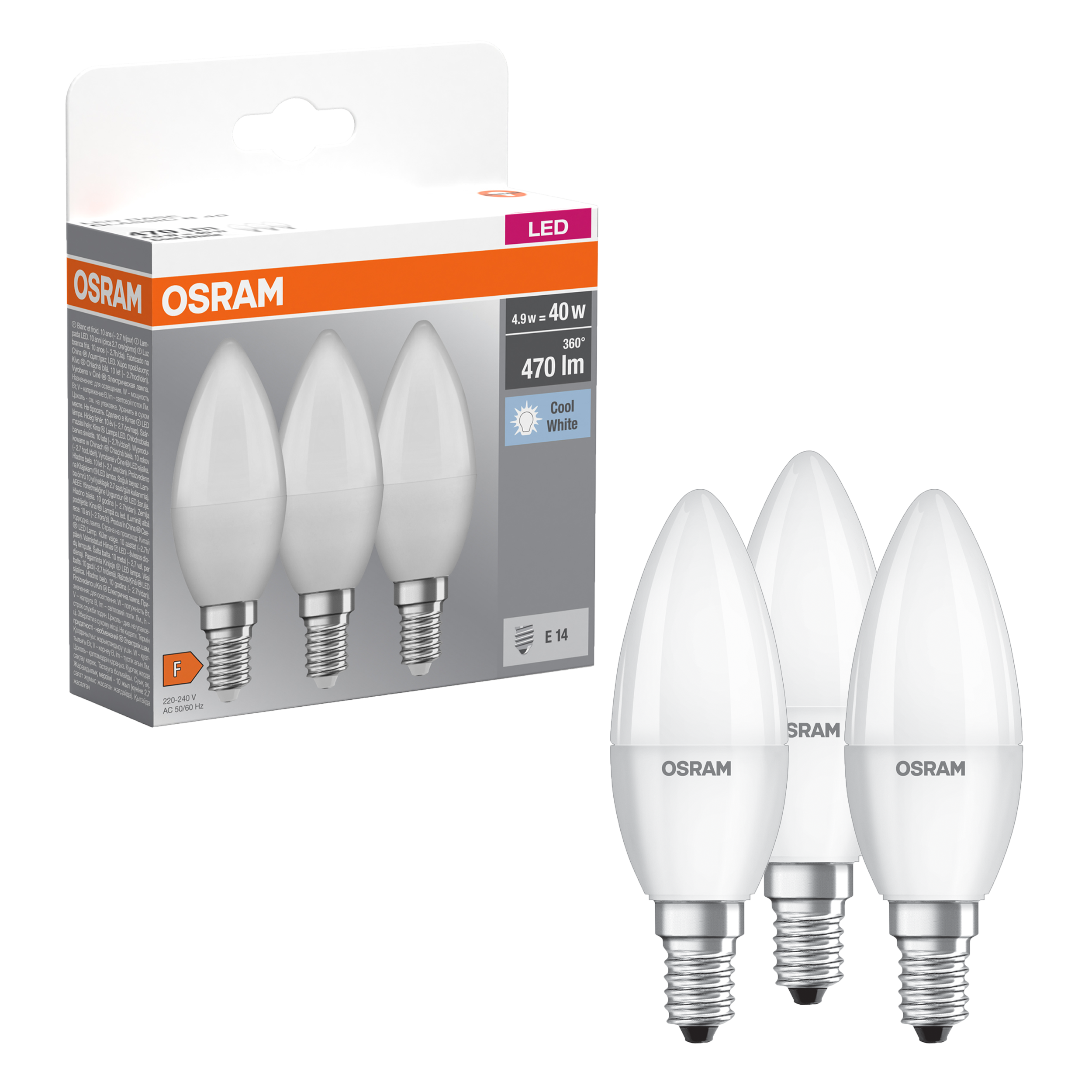 Żarówka LED E14 4,9 W 470 lm Neutralna biel OSRAM