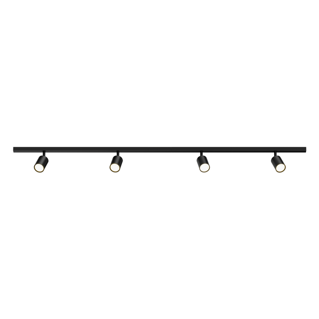 Kit de 2 calhas de 70 cm + 4 focos GU10 sem lâmpada Dataka preto Inspire