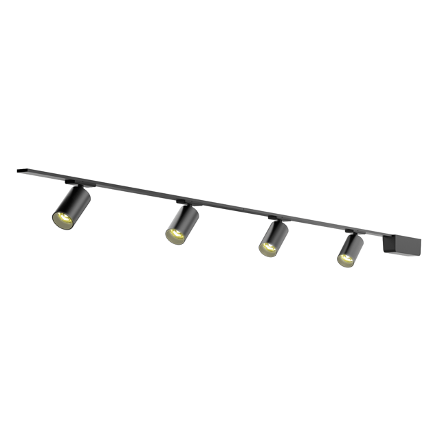 Kit 2 calhas de 95cm + 4 focos 4x980lm CCT (2700k a 6500k) com comando Milma preto Inspire