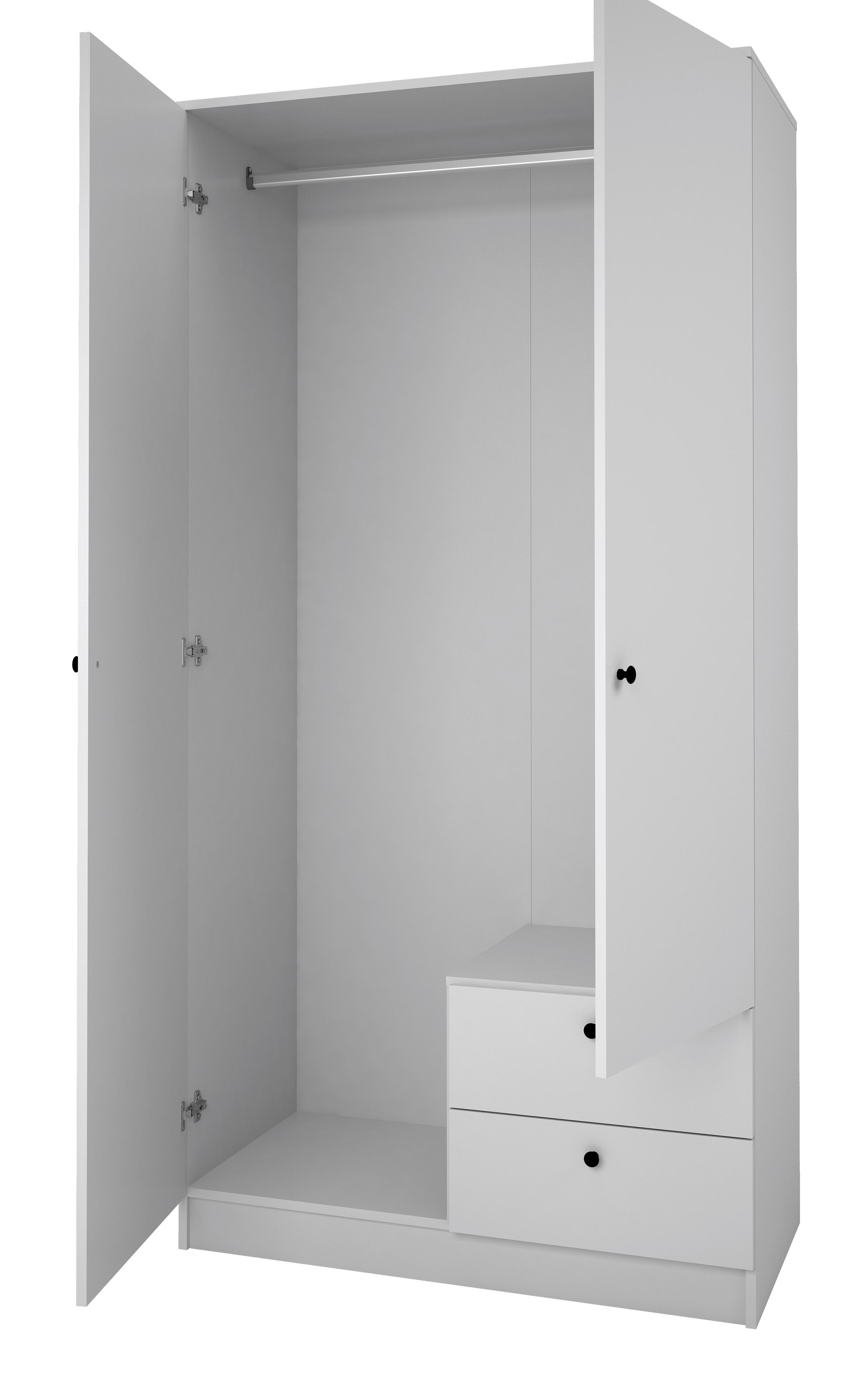 Armario puerta abatible Limia 100.2x200x51.6cm con 2 puertas color blanco 2 cajones - 10