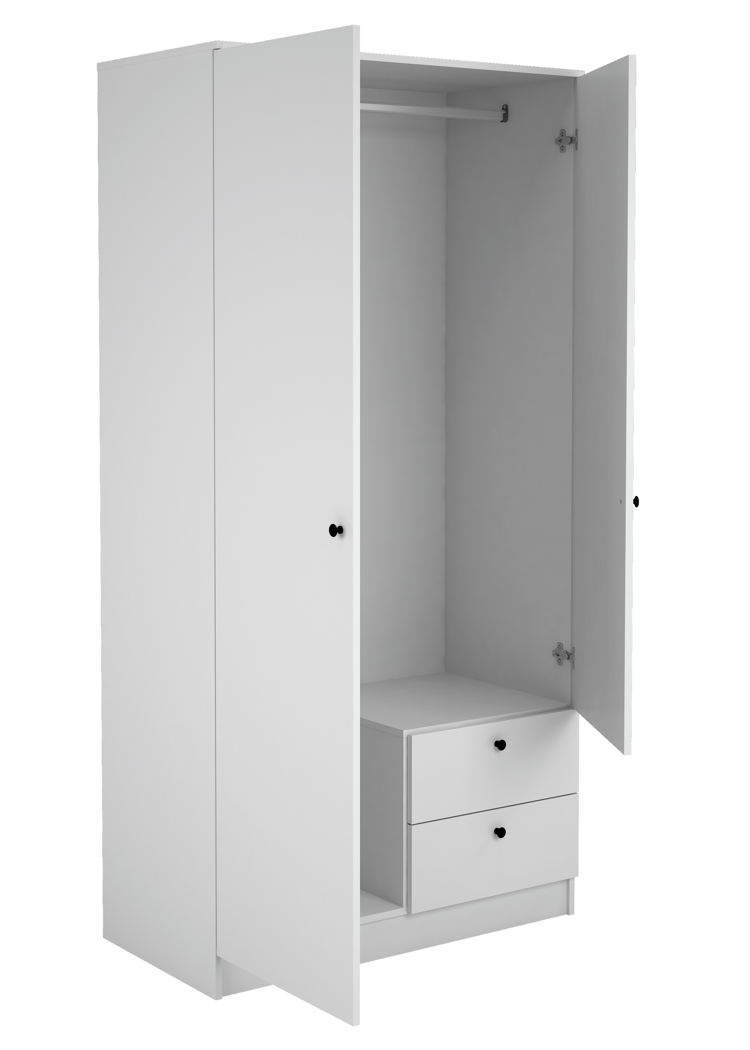 Armario puerta abatible Limia 100.2x200x51.6cm con 2 puertas color blanco 2 cajones - 9