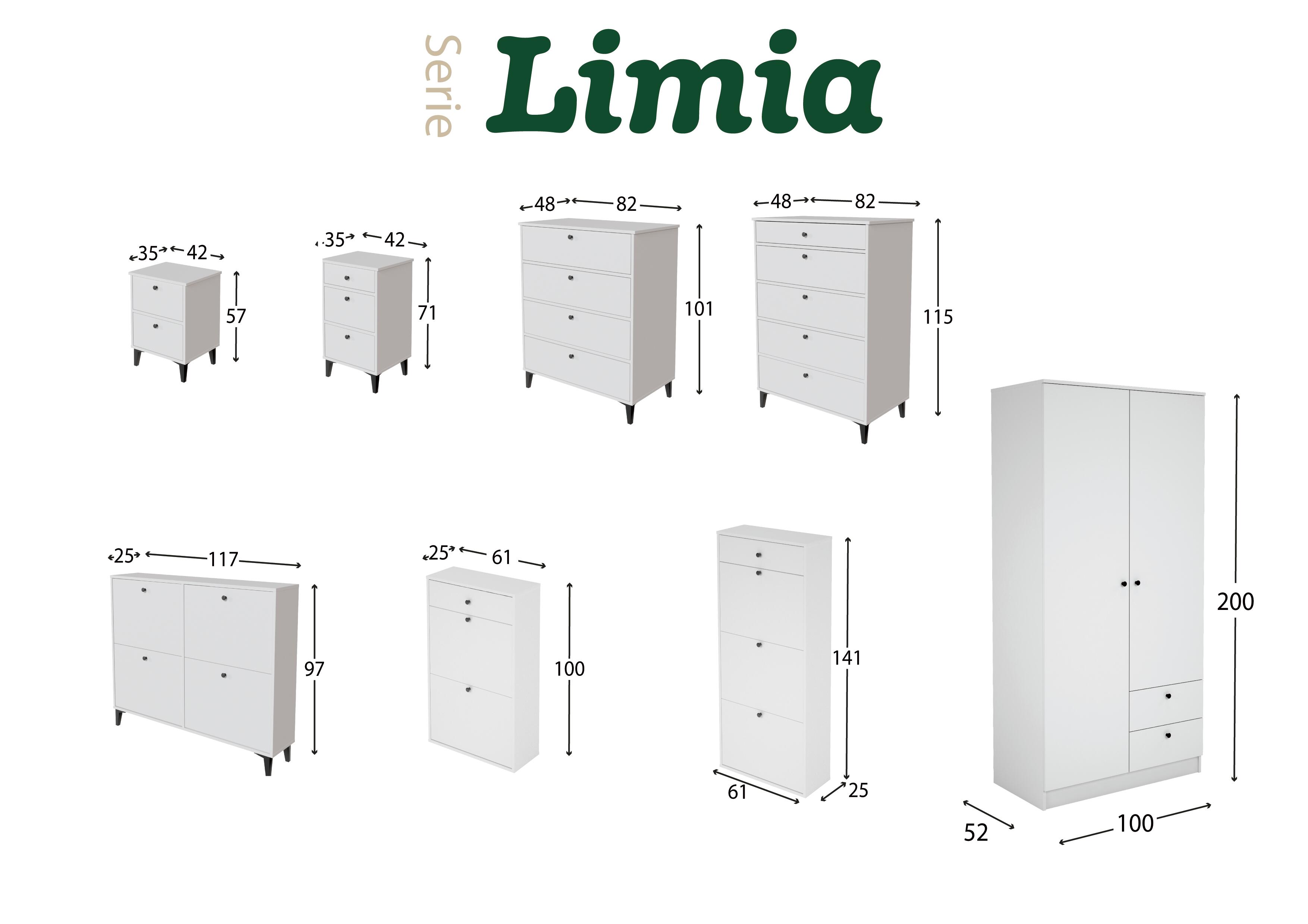 Armario puerta abatible Limia 100.2x200x51.6cm con 2 puertas color blanco 2 cajones - 6