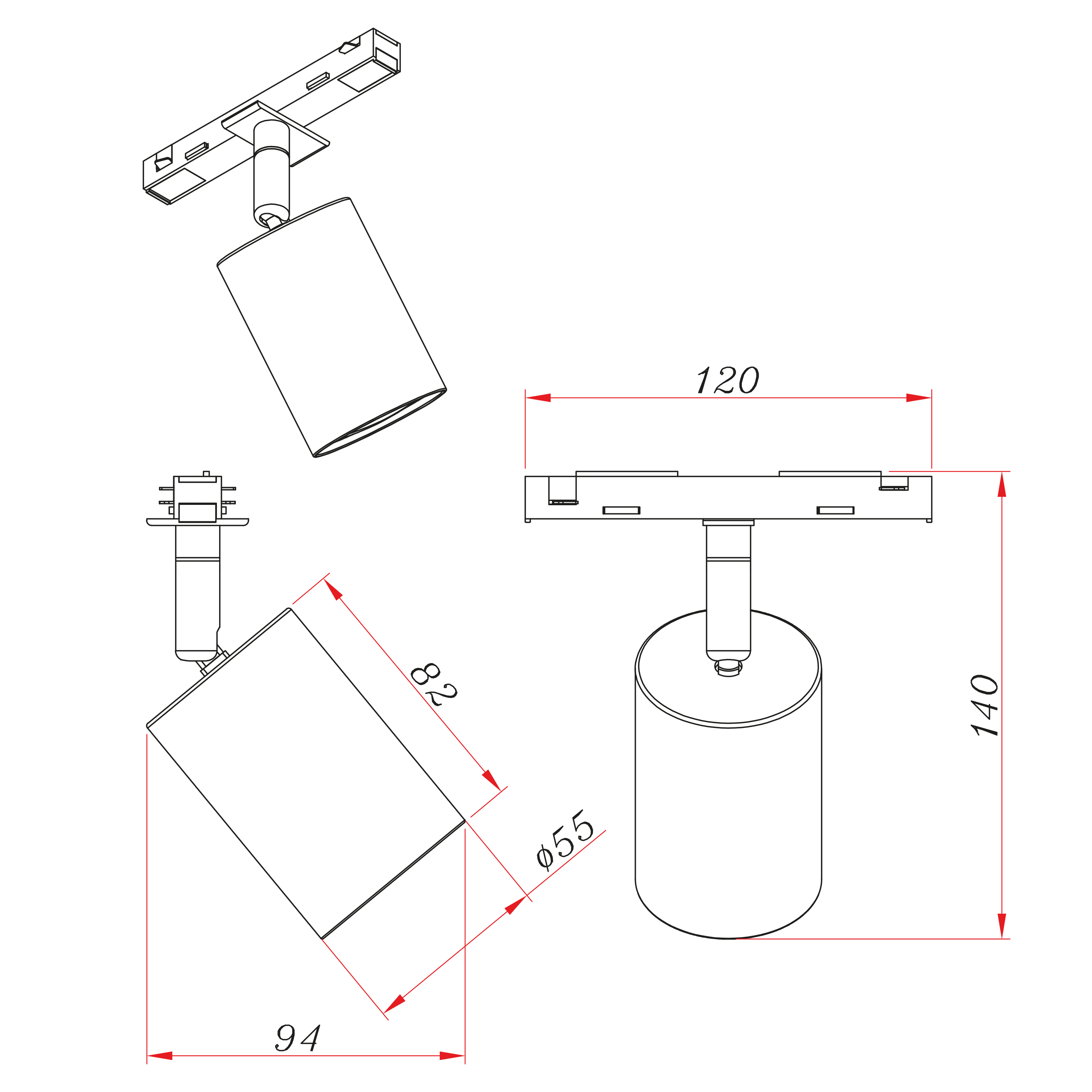 Faretto decorativo senza fonte luminosa 780845 in abs nero GU10 INSPIRE - 9