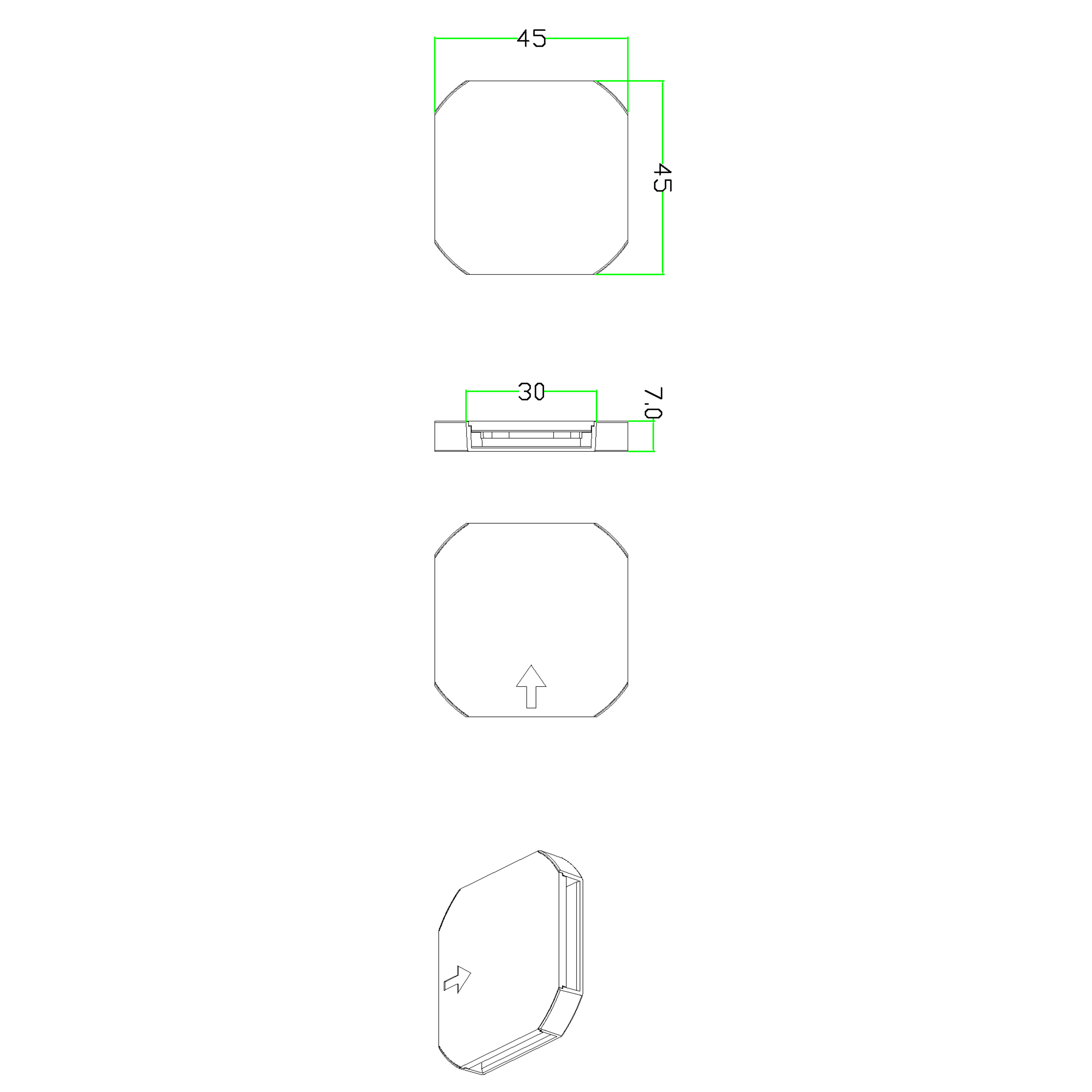 Złączka szynowa kwadratowa biała Inspire - 6