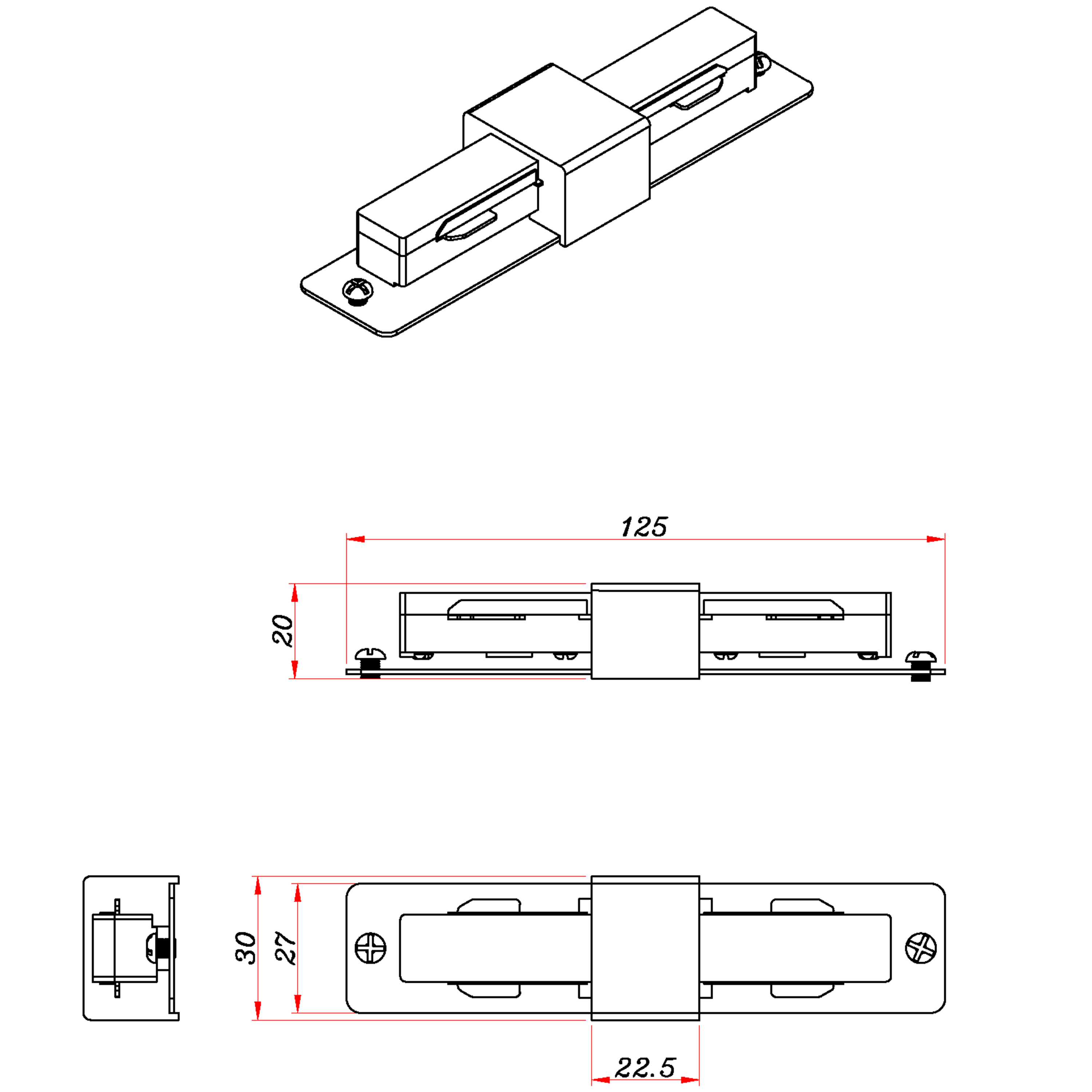 Złączka szynowa I biała Inspire - 2