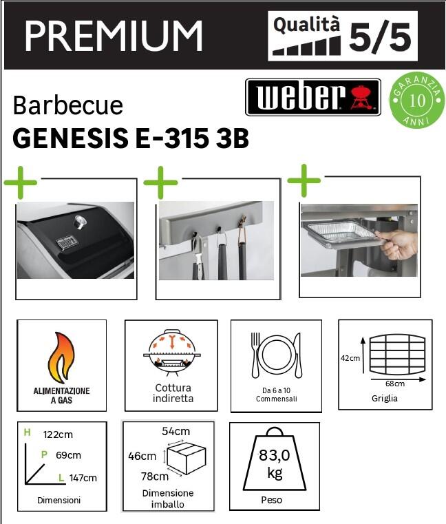 Barbecue a gas WEBER GENESIS E-315 3 bruciatori - 7
