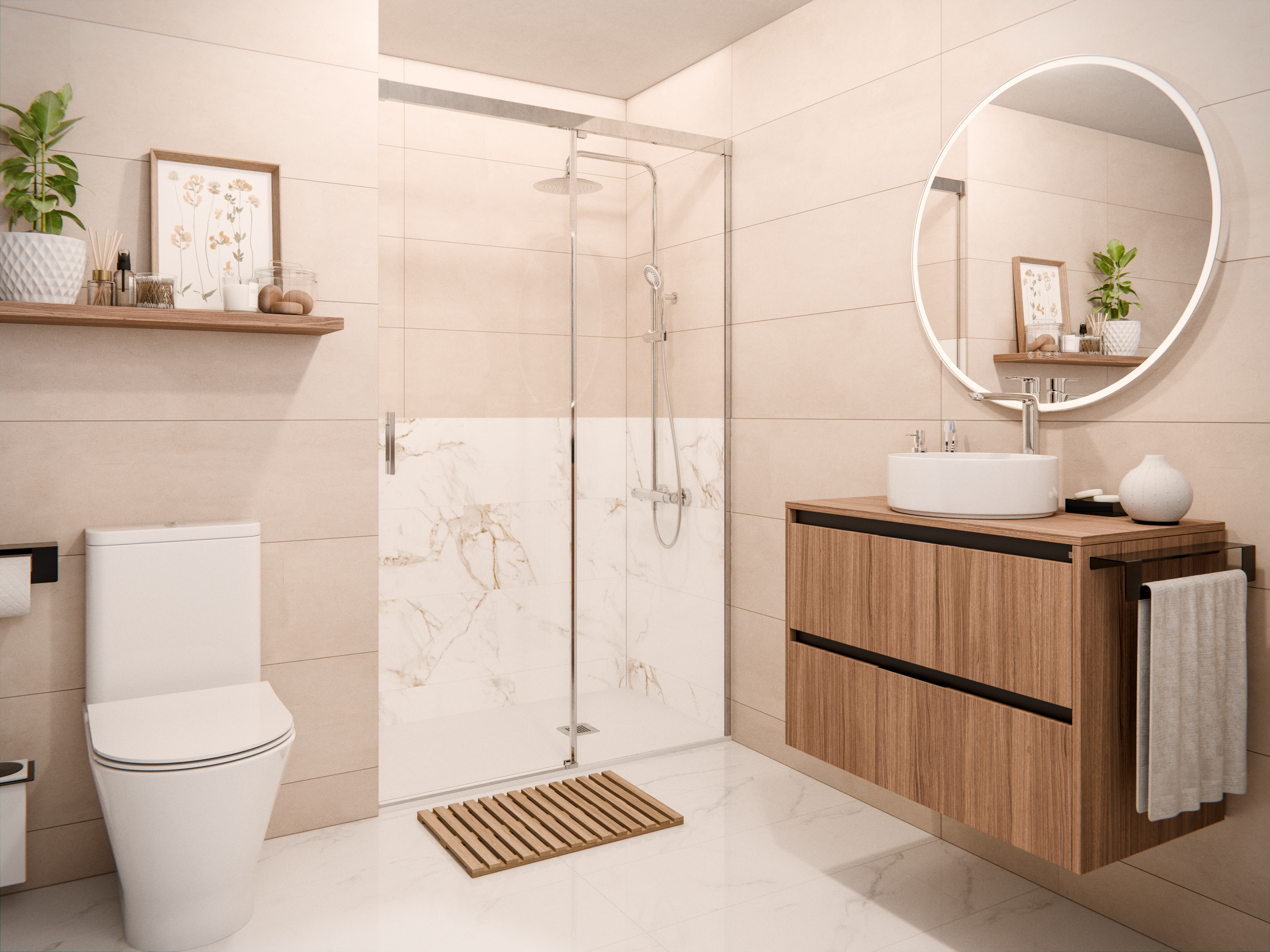 Móvel com tampo ROCA ALPINE 80CM 2 GAVETAS NOGUEIRA - 9