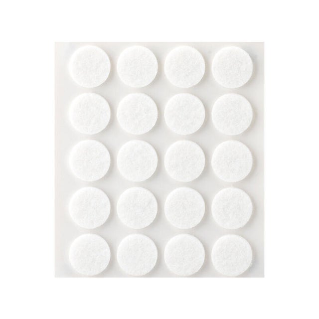 20 fieltros adhesivos de color blanco D 17mm
