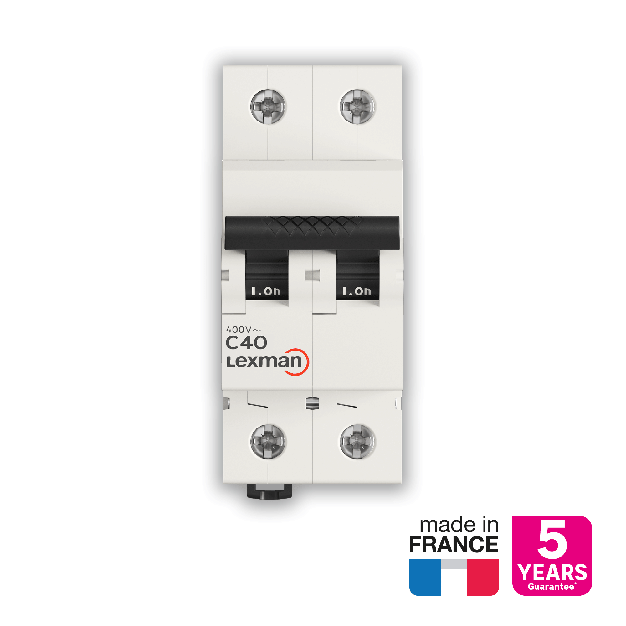 Disjuntor 2 polos curva C 40A conexão por parafuso capacidade de interrupção 6000A LEXMAN - 5